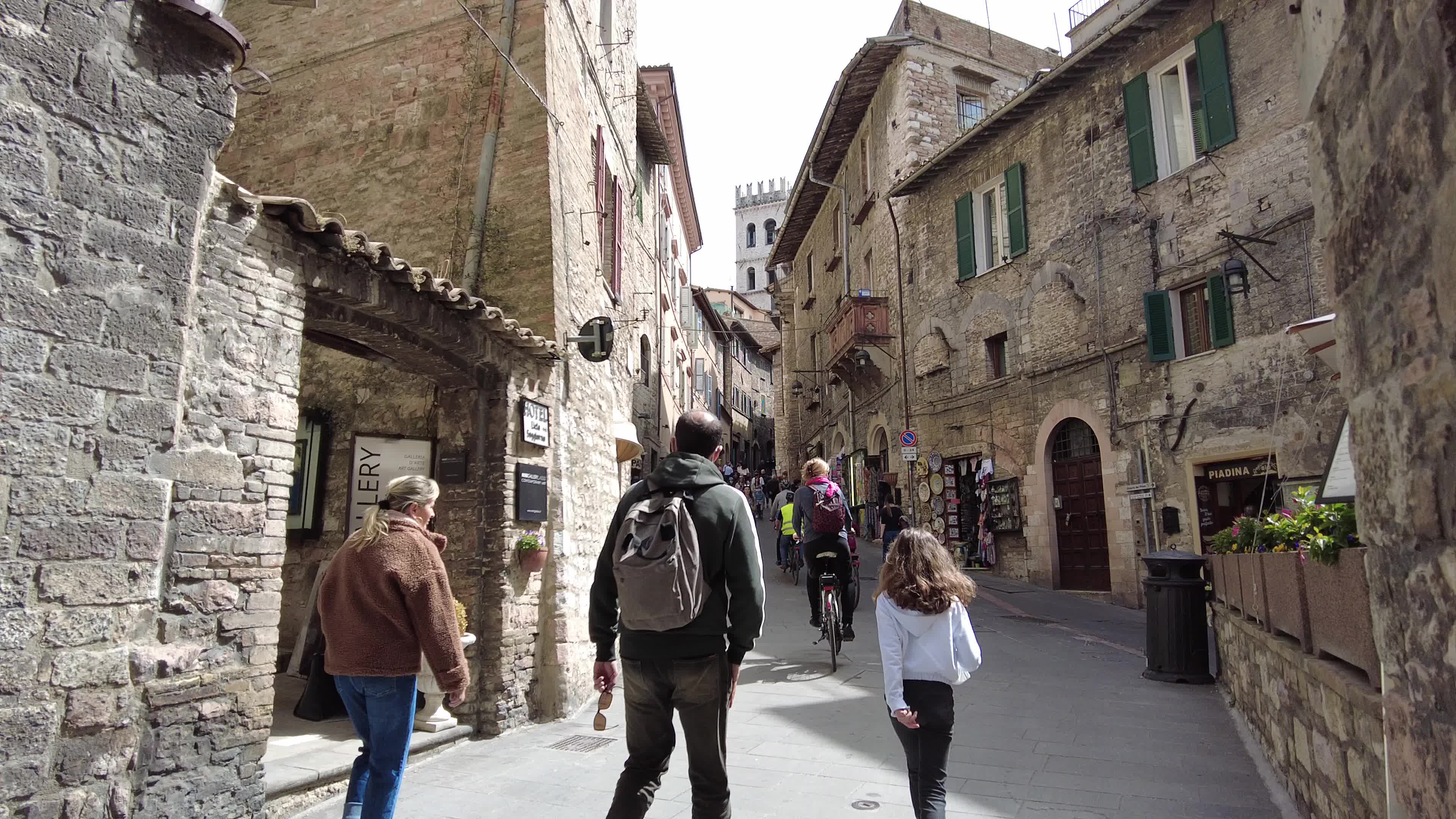 Tourists visiting Assisi, Italy