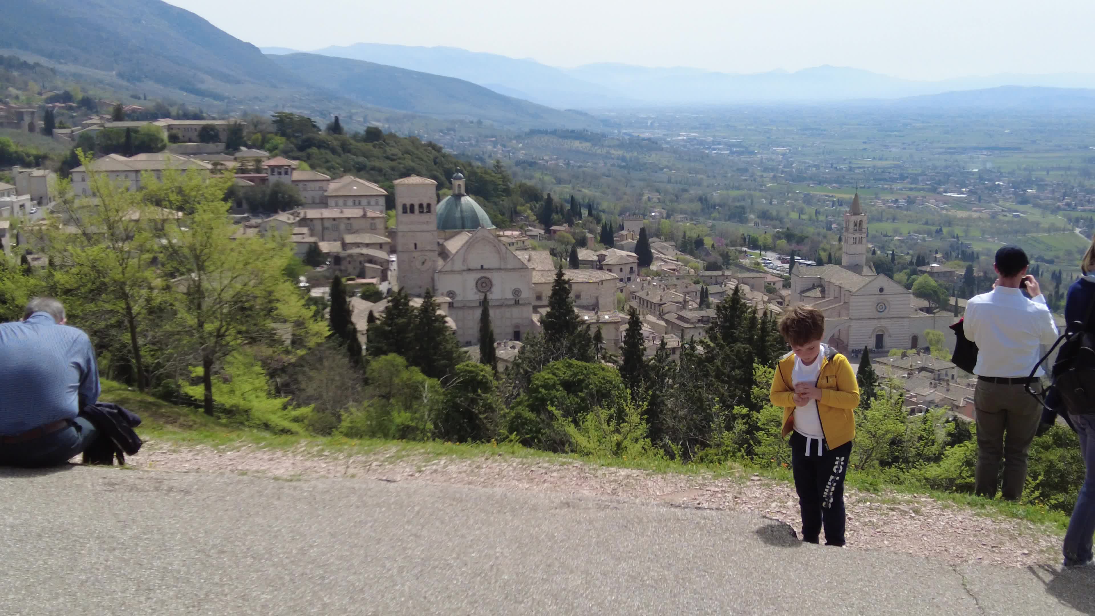 Tourists visiting Assisi, Italy