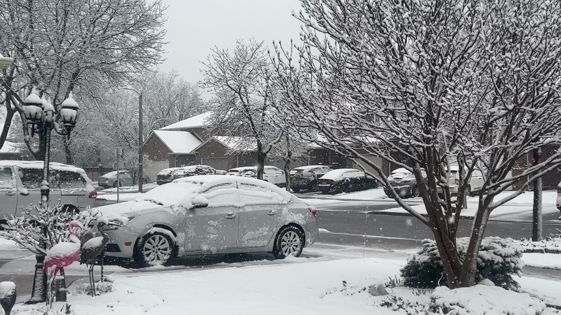 Spring season snowstorm in Toronto