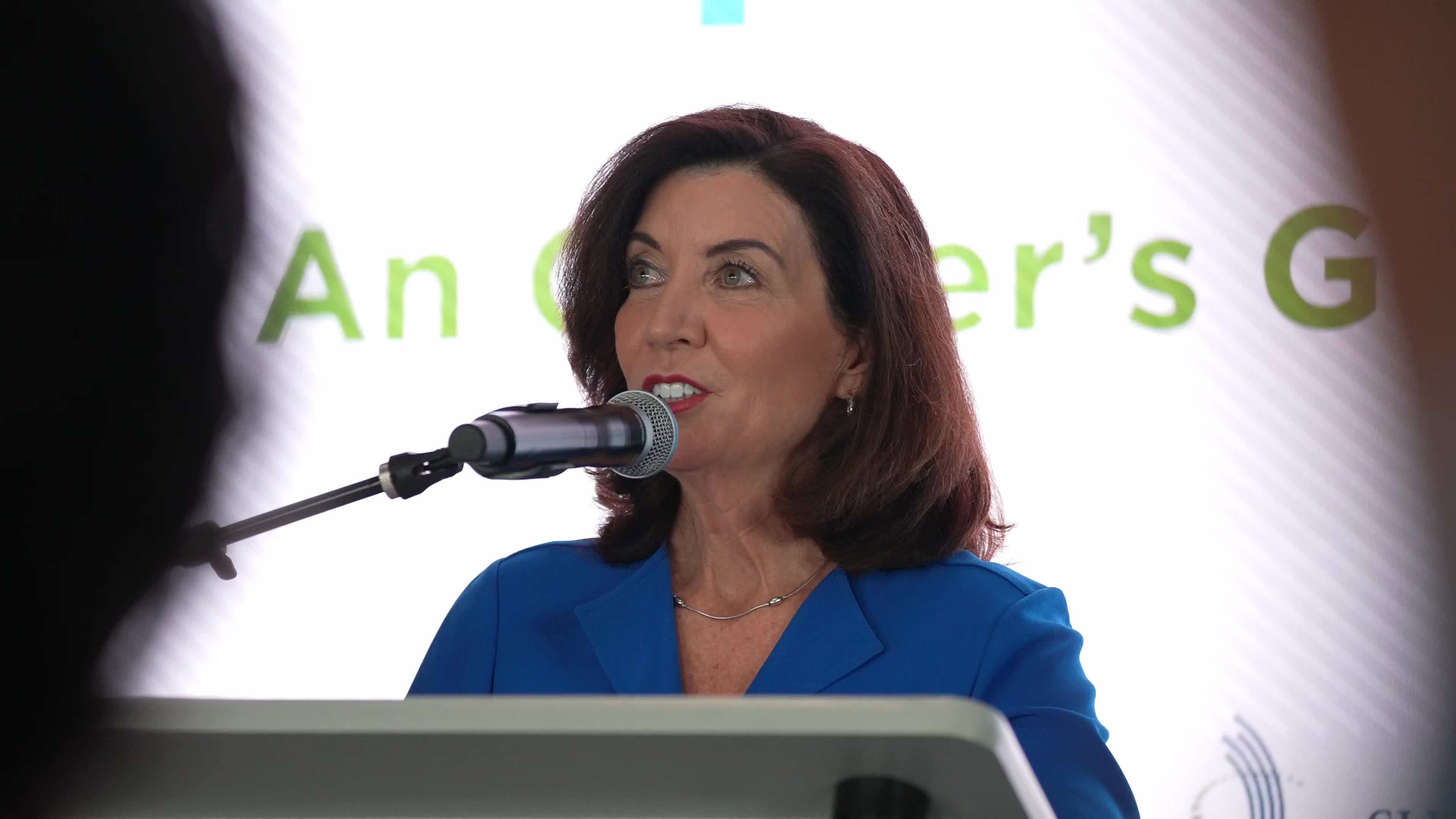 President Bill Clinton, Governor Kathy Hochul And Mayor Eric Adams  Announce Earth Week Initiative At The Empire State Building