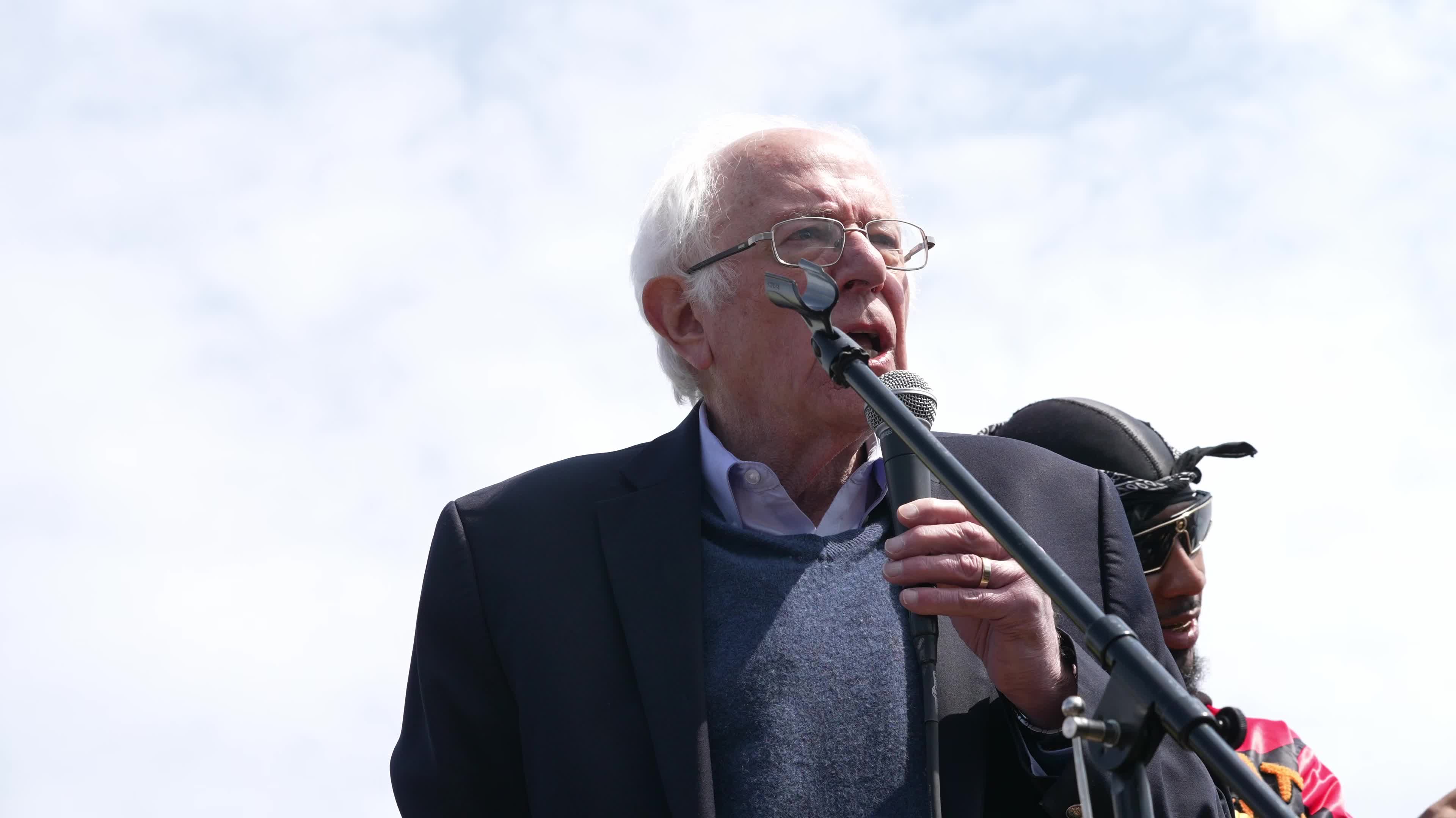 Senator Bernie Sanders Joins Workers For An Amazon Labor Union Rally
