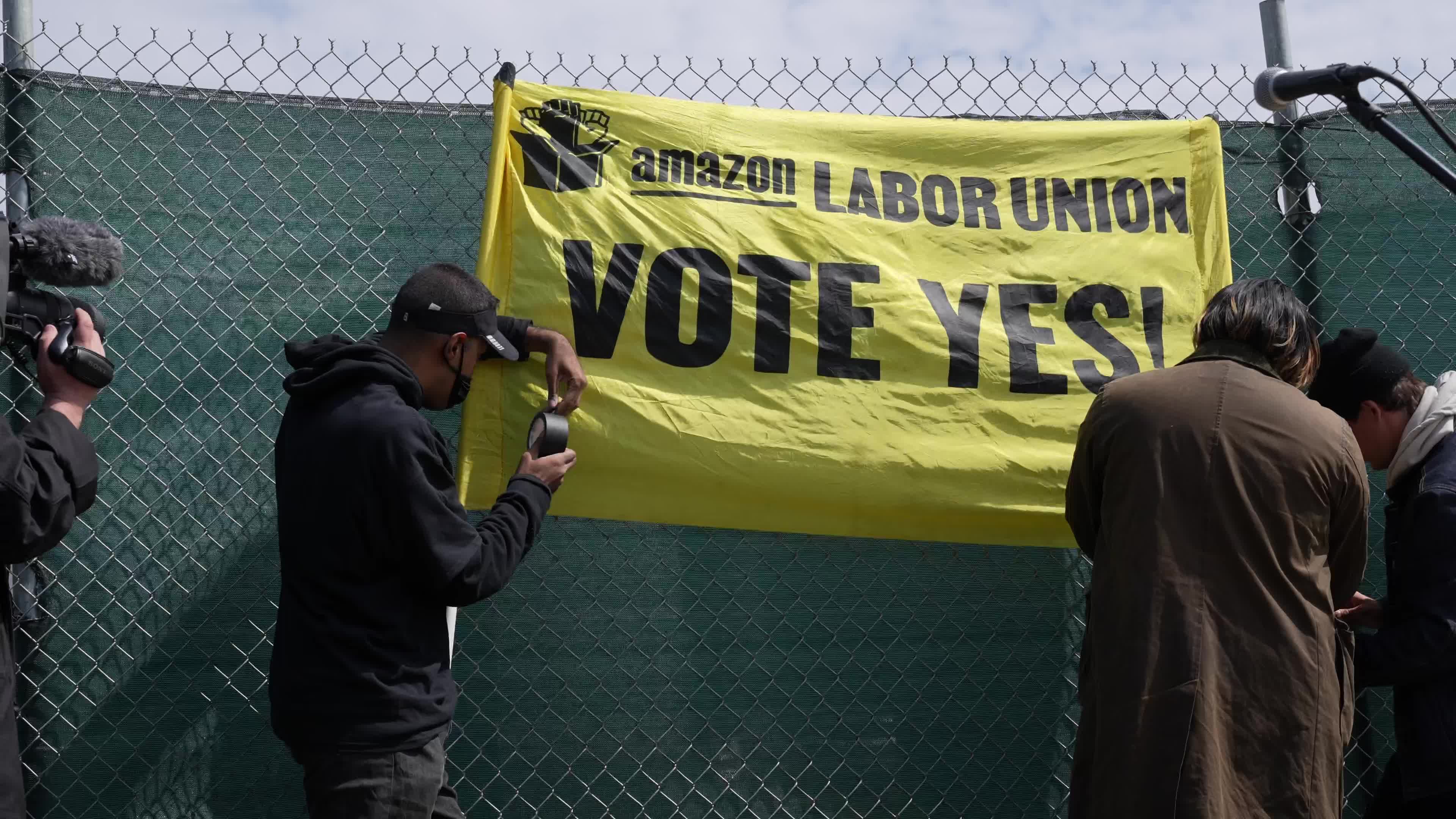 Senator Bernie Sanders Joins Workers For An Amazon Labor Union Rally