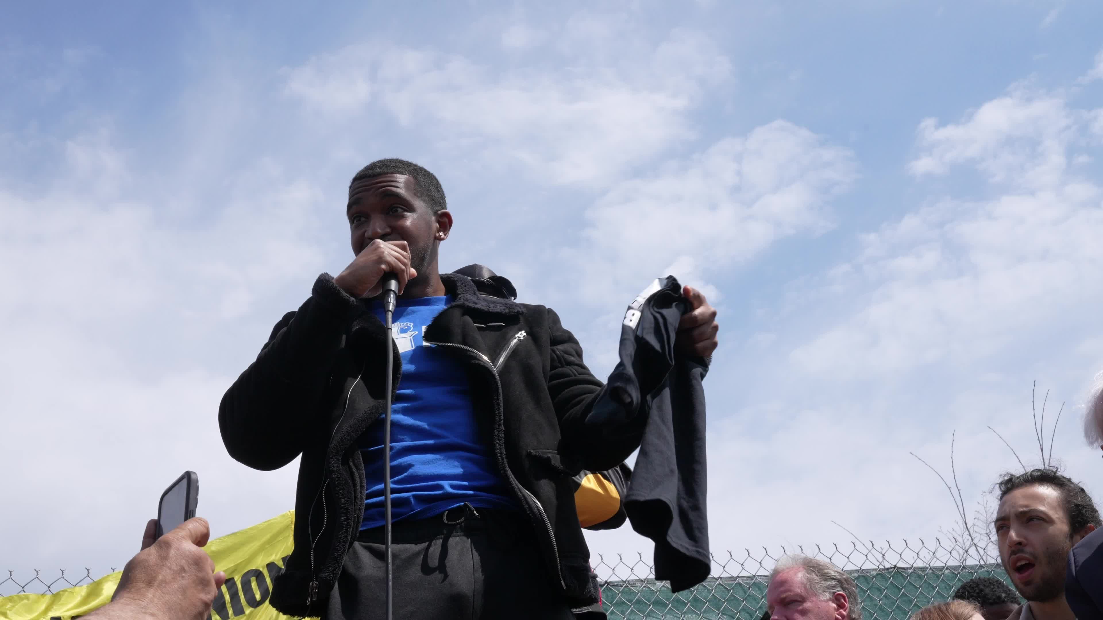 Senator Bernie Sanders Joins Workers For An Amazon Labor Union Rally