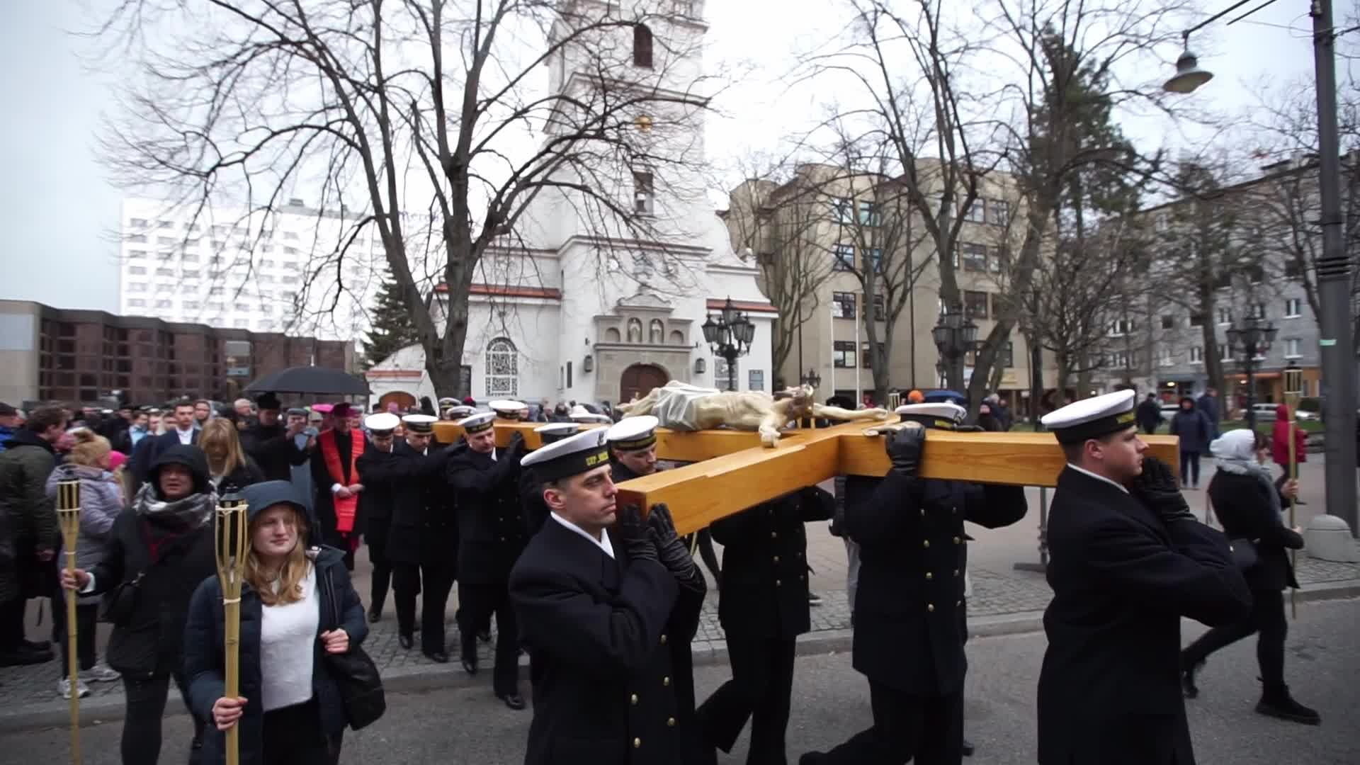 Way Of The Cross Procession in Gdynia, Poland