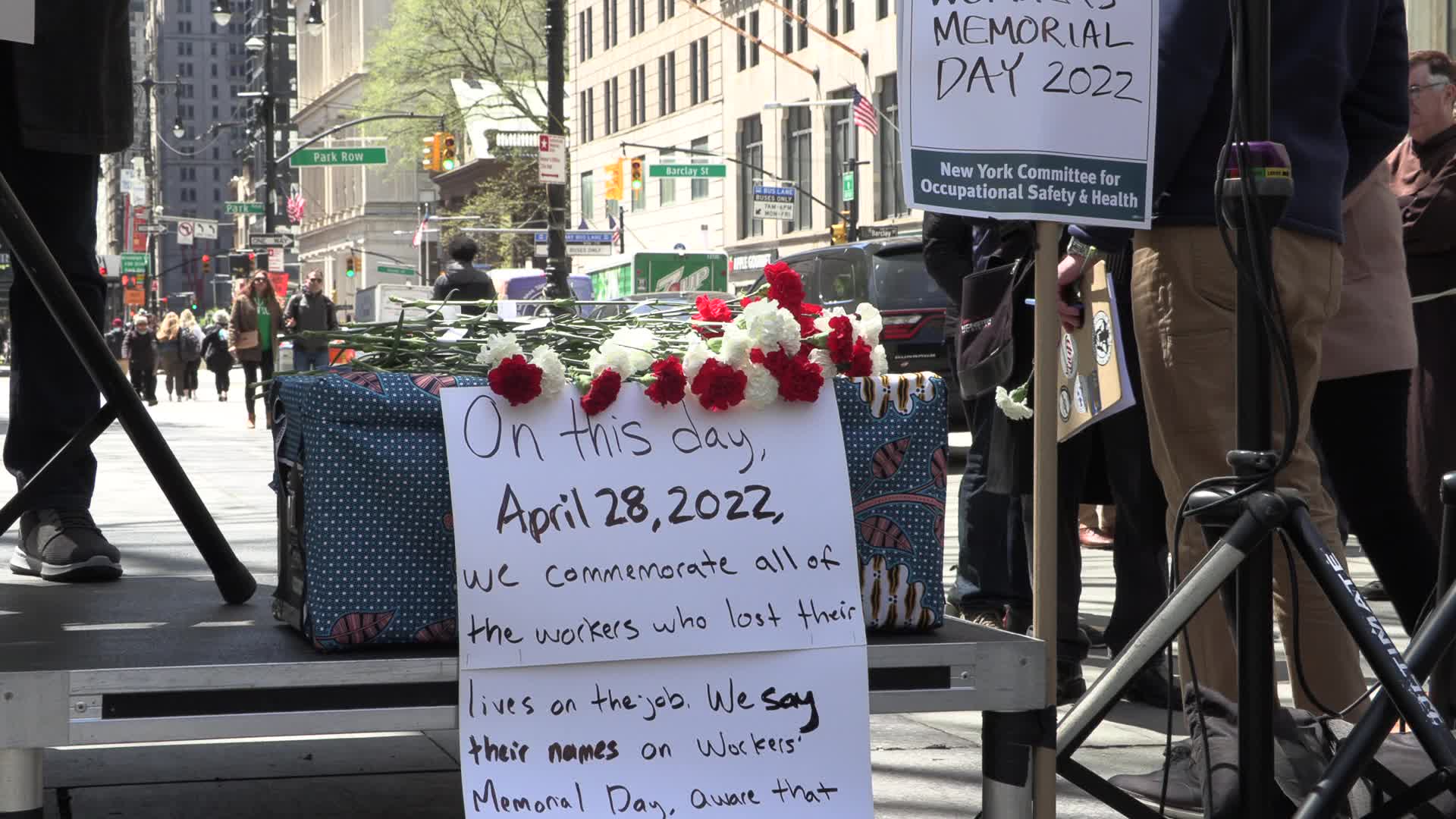 NYC: City officials hold vigil for Workers' Memorial Day