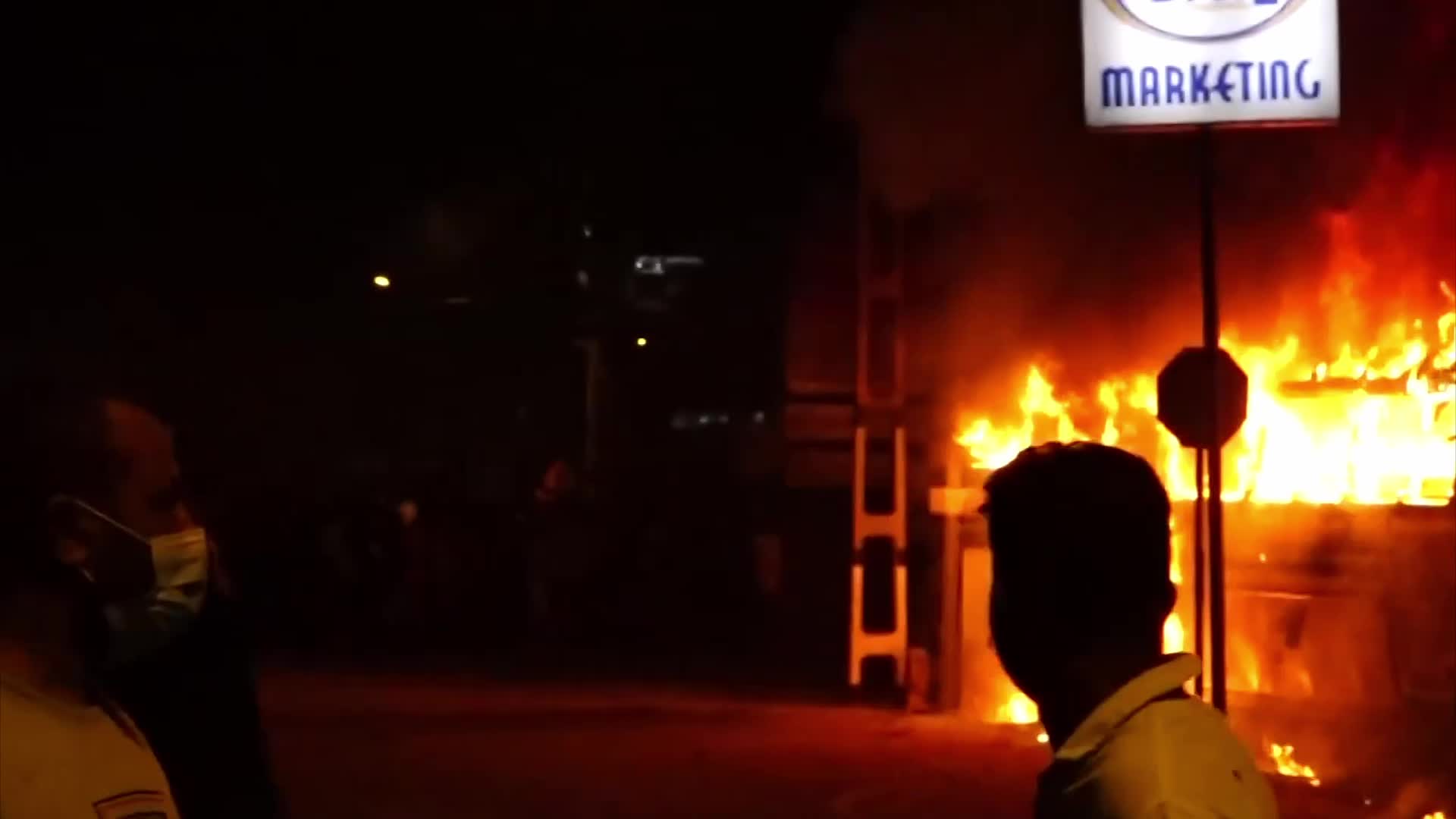 Protester clash with polices and military, demonstrating against Sri Lanka President 