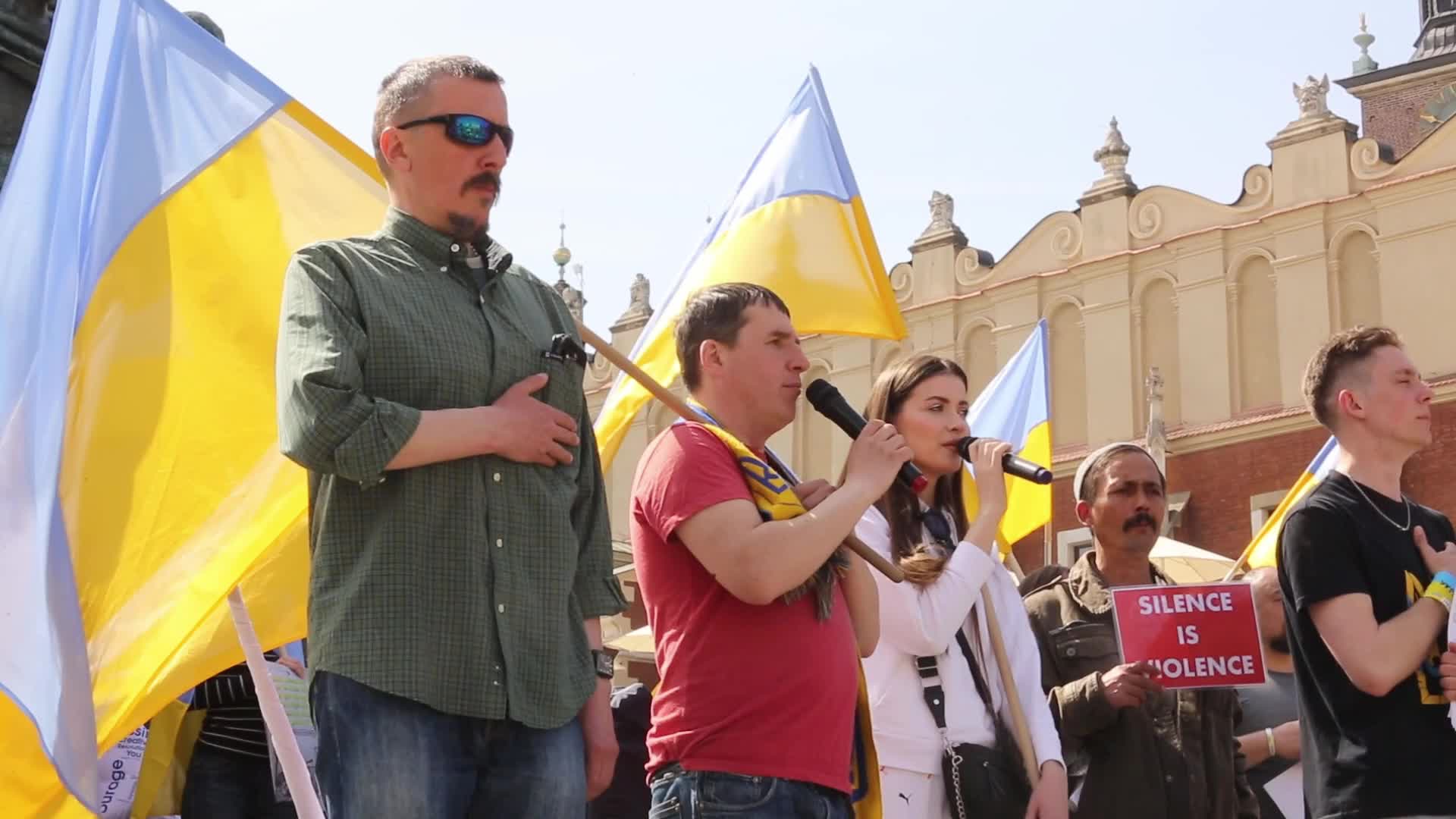 Demonstration in support of Ukraine in Poland