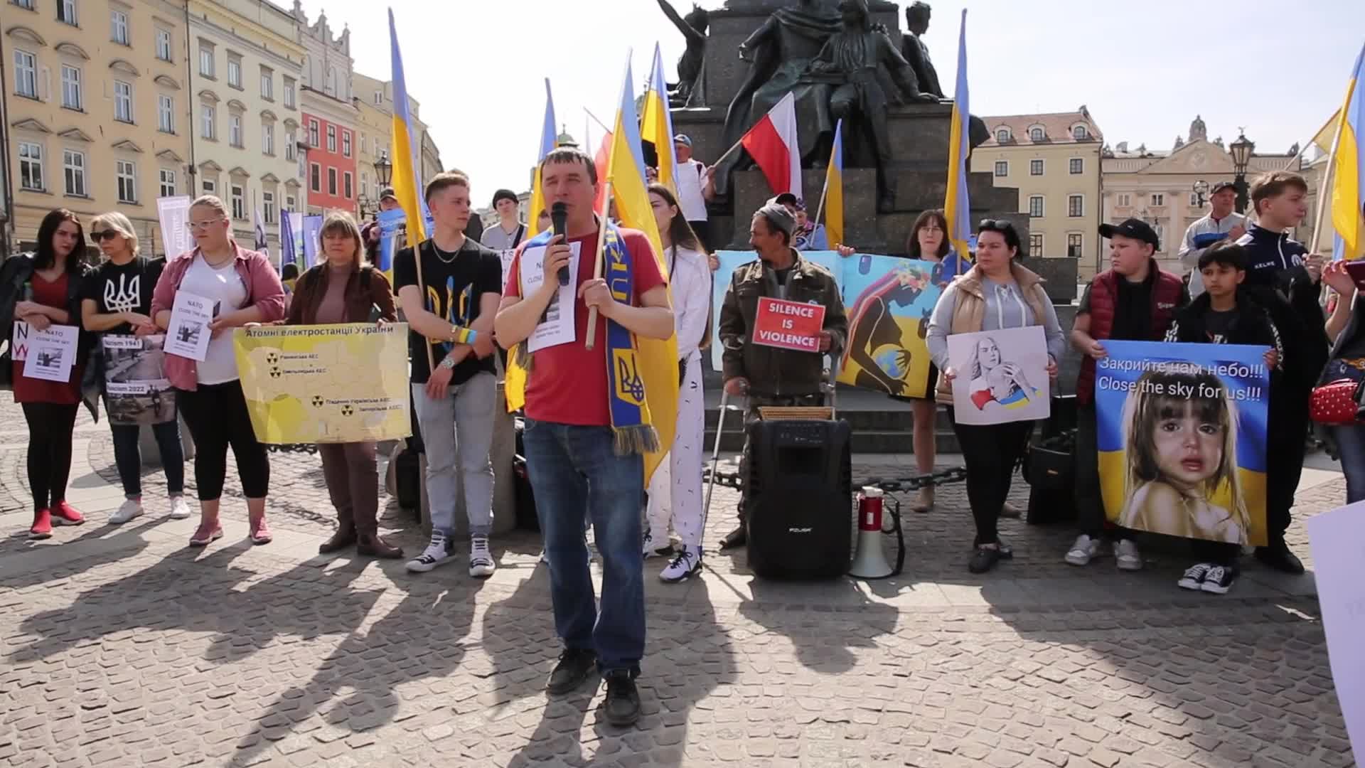 Demonstration in support of Ukraine in Poland