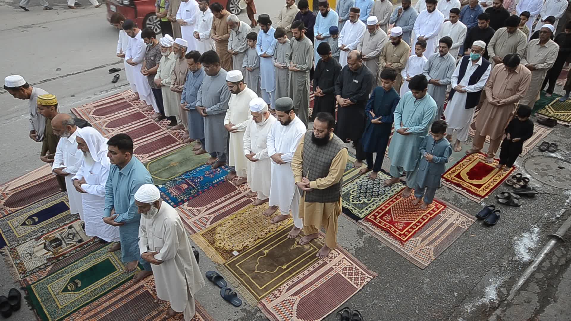 Eid al-Fitr prayers in Peshawar, Pakistan