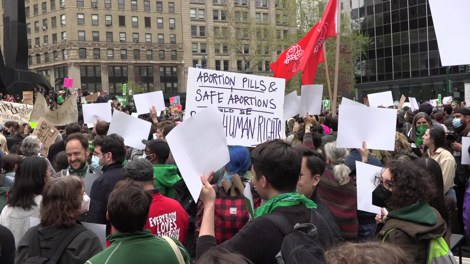 NYC: Massive Abortion Rights Rally and March Denouncing Leaked Supreme Court Opinion