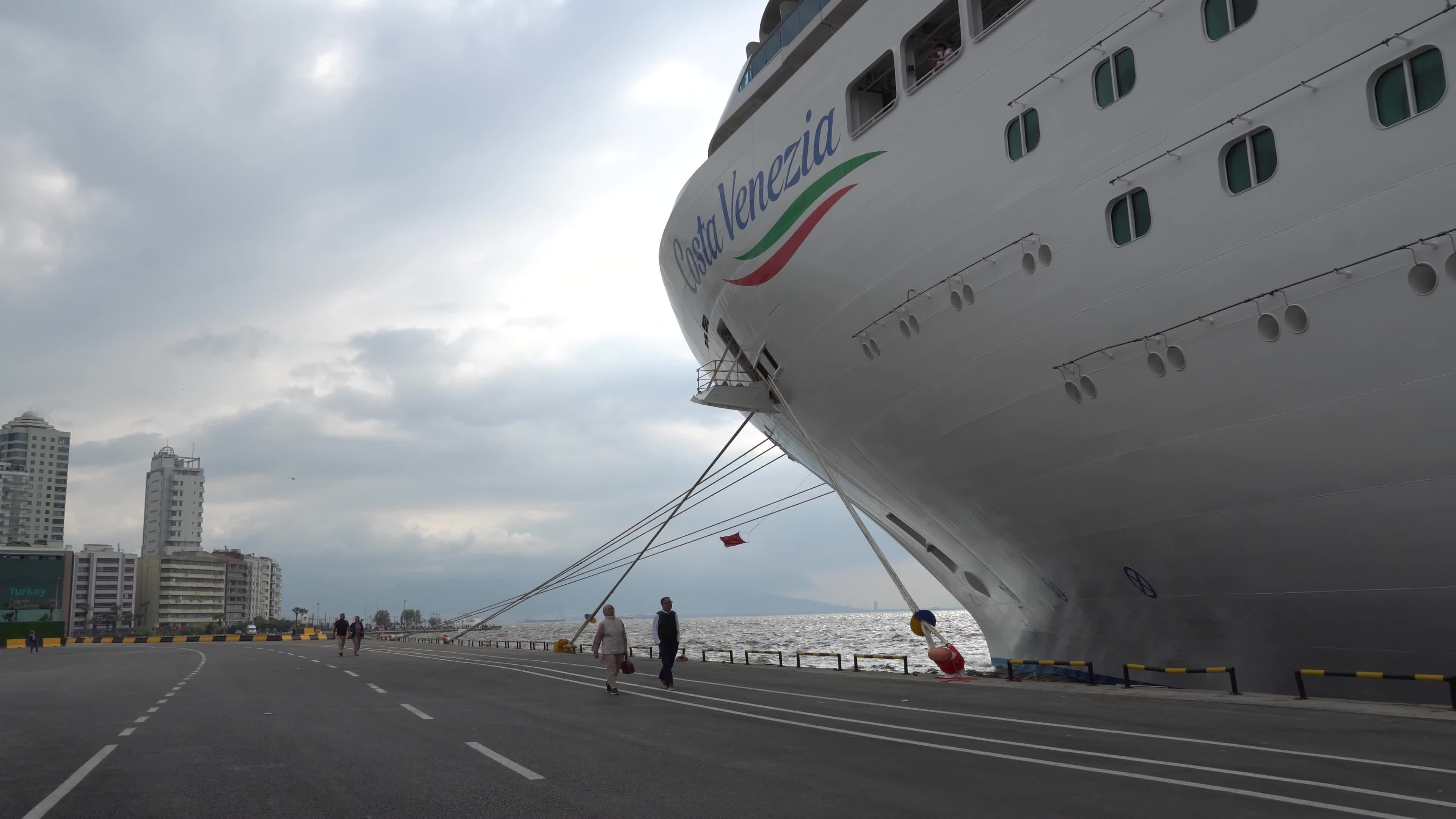 Luxury cruiser Costa Venezia docked at Izmir Port, Turkey