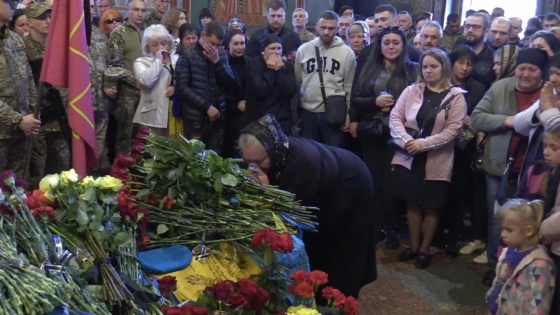 Funeral service for Ukrainian soldier Ruslan Borovyk in Kyiv, amid Russian invasion in Ukraine.