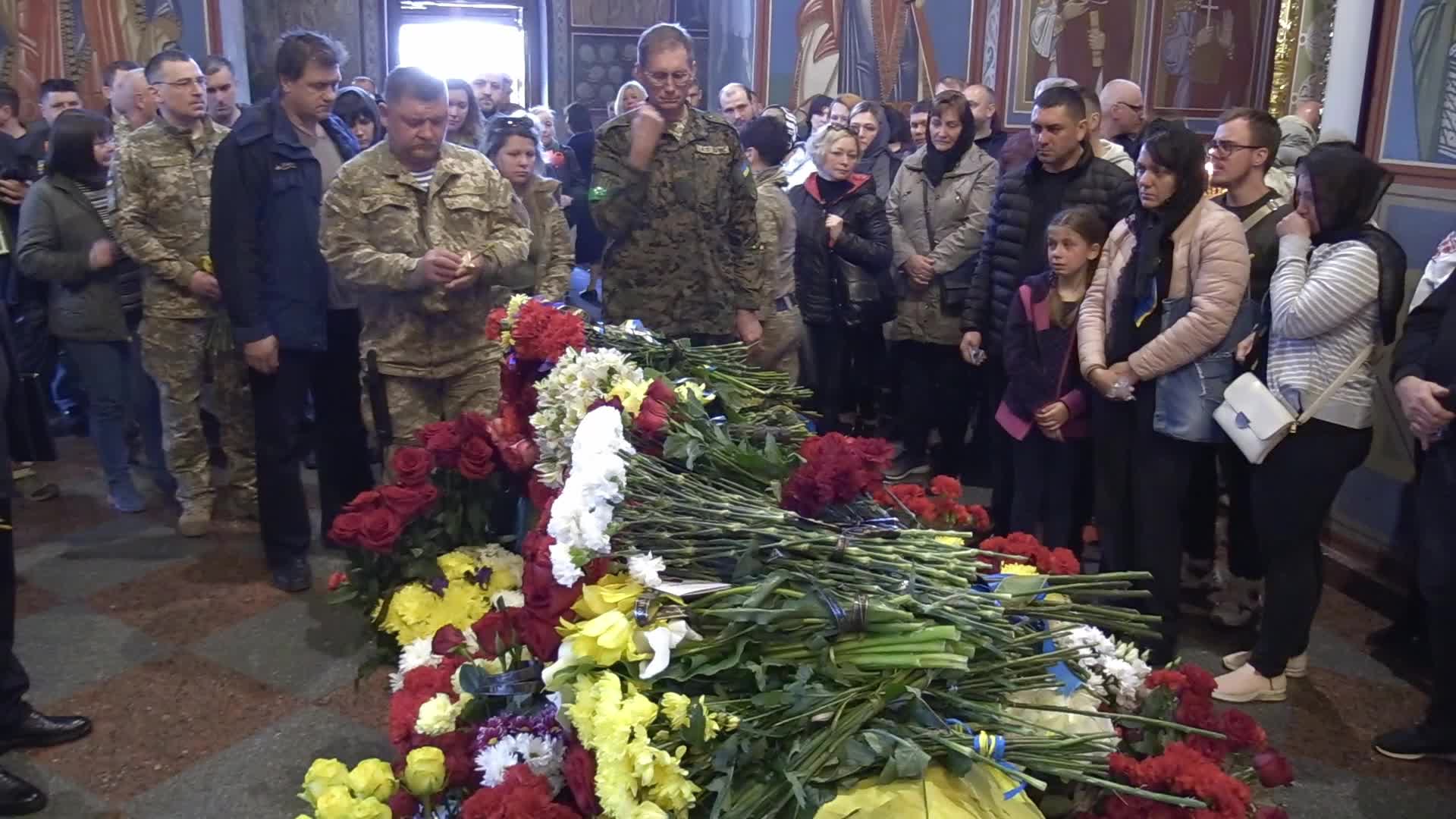 Funeral service for Ukrainian soldier Ruslan Borovyk in Kyiv, amid Russian invasion in Ukraine.