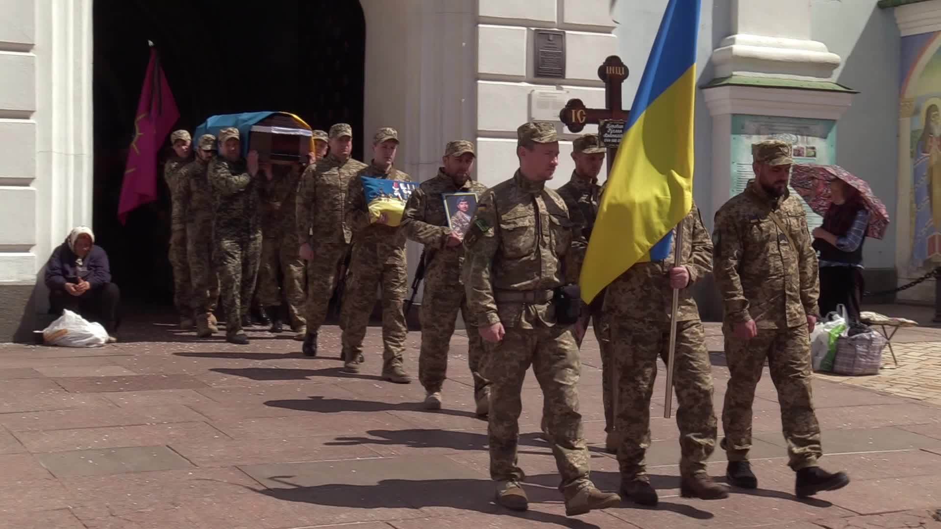 Funeral service for Ukrainian soldier Ruslan Borovyk in Kyiv, amid Russian invasion in Ukraine.