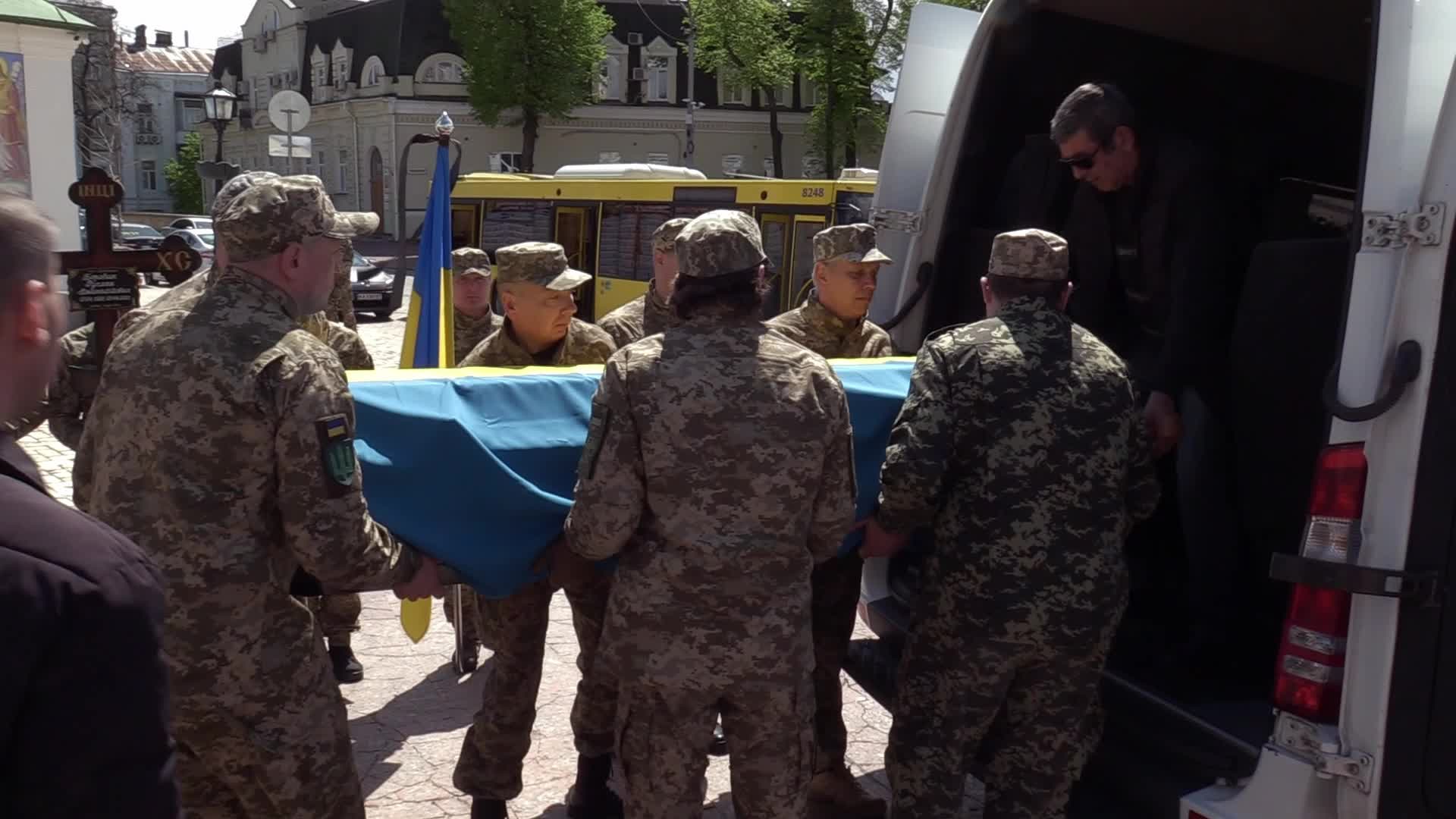 Funeral service for Ukrainian soldier Ruslan Borovyk in Kyiv, amid Russian invasion in Ukraine.
