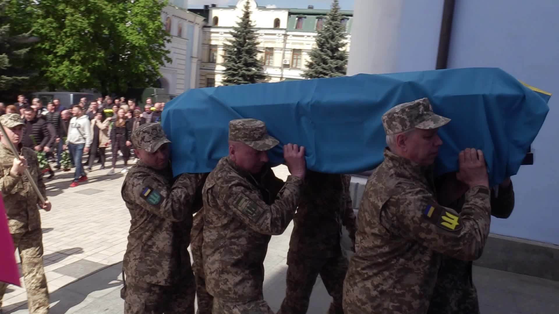 Funeral service for Ukrainian soldier Ruslan Borovyk in Kyiv, amid Russian invasion in Ukraine.