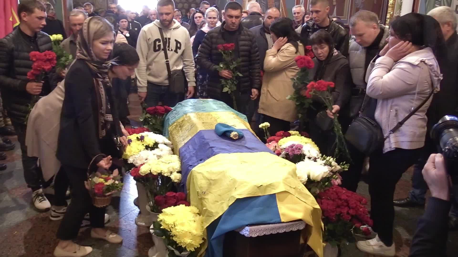 Funeral service for Ukrainian soldier Ruslan Borovyk in Kyiv, amid Russian invasion in Ukraine.