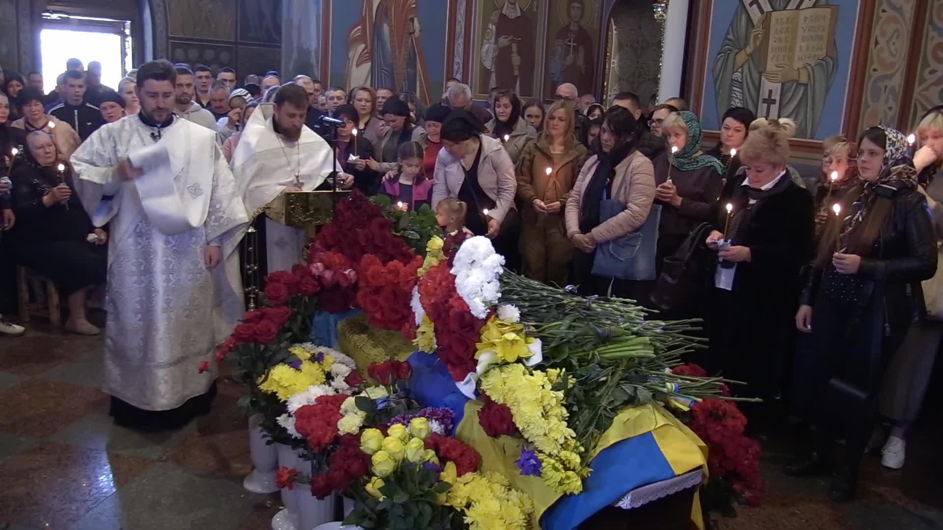 Funeral service for Ukrainian soldier Ruslan Borovyk in Kyiv, amid Russian invasion in Ukraine.