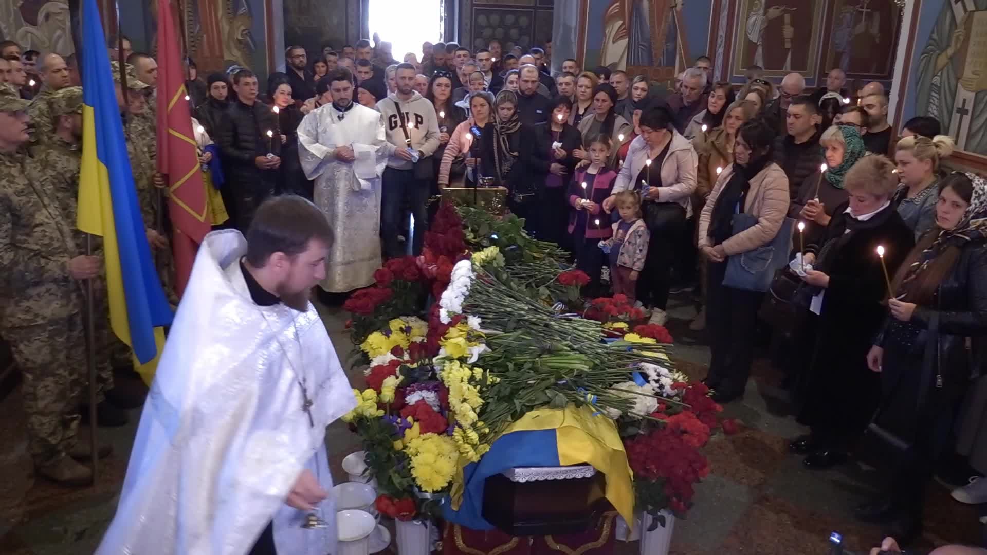 Funeral service for Ukrainian soldier Ruslan Borovyk in Kyiv, amid Russian invasion in Ukraine.