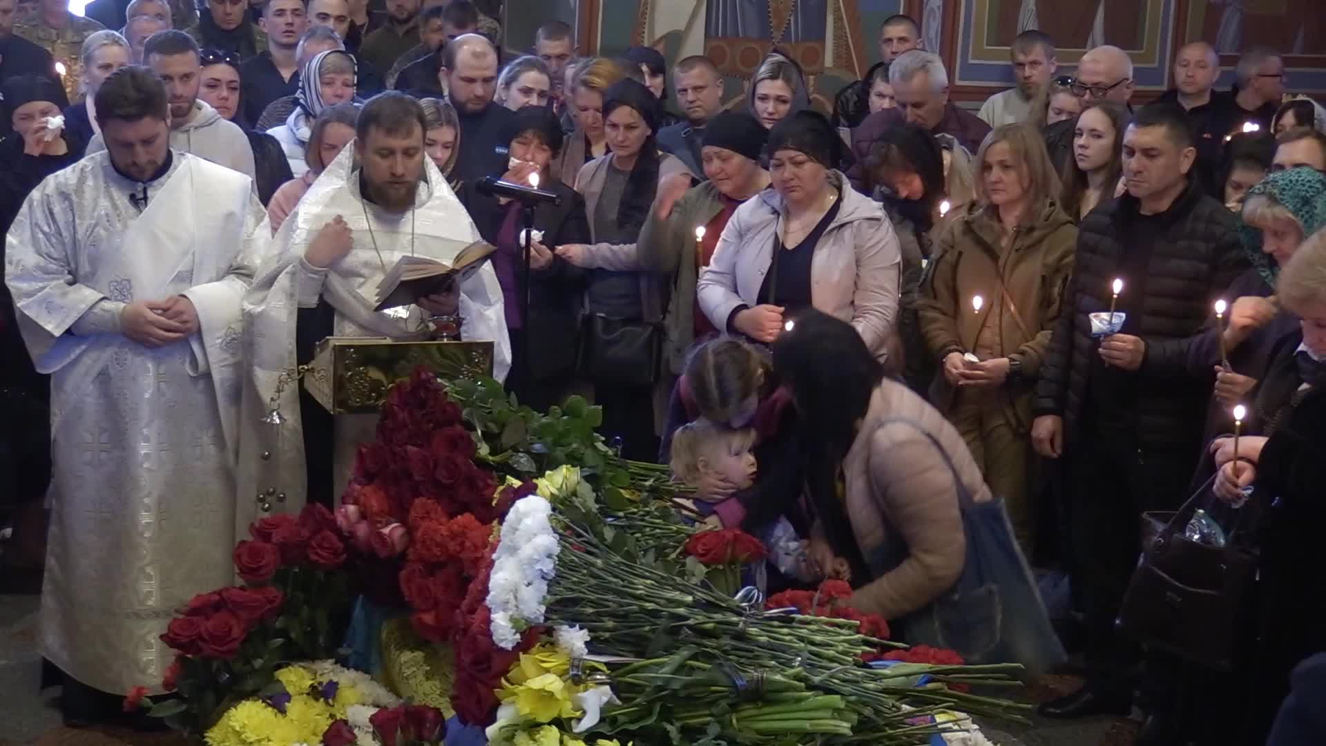 Funeral service for Ukrainian soldier Ruslan Borovyk in Kyiv, amid Russian invasion in Ukraine.