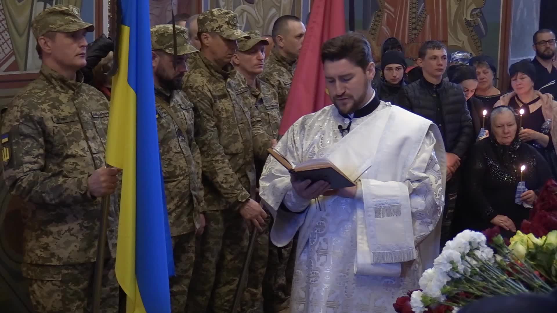 Funeral service for Ukrainian soldier Ruslan Borovyk in Kyiv, amid Russian invasion in Ukraine.