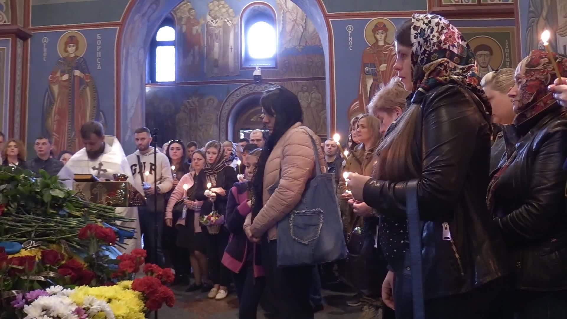 Funeral service for Ukrainian soldier Ruslan Borovyk in Kyiv, amid Russian invasion in Ukraine.