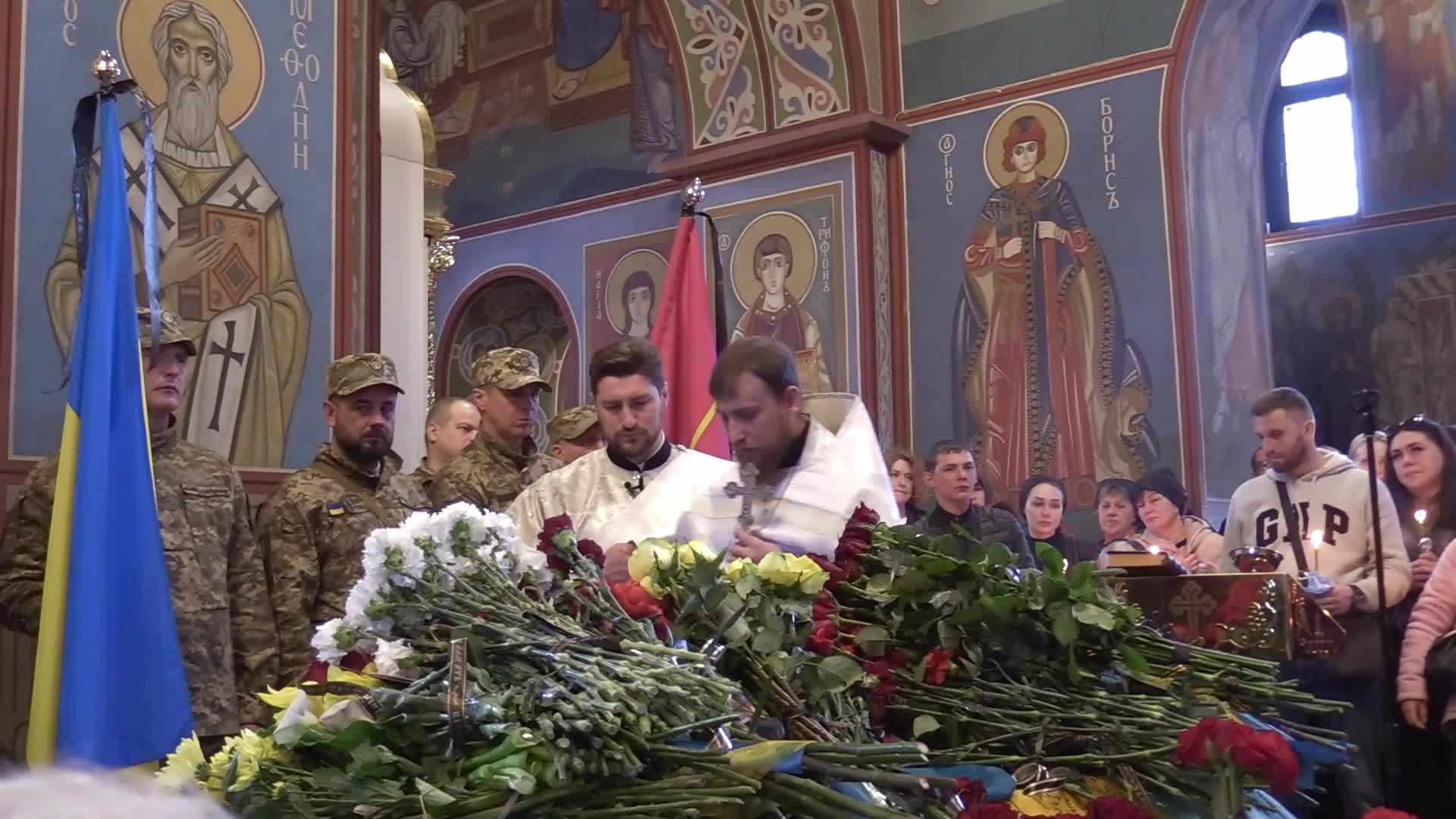 Funeral service for Ukrainian soldier Ruslan Borovyk in Kyiv, amid Russian invasion in Ukraine.