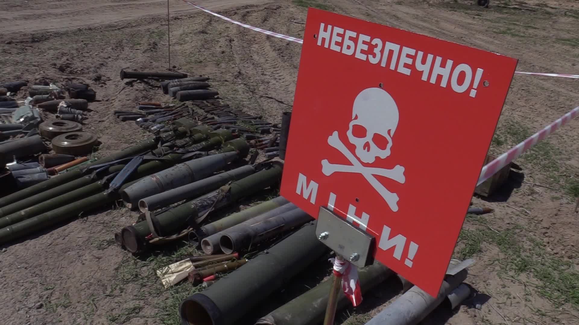 Ukrainian sappers carry out demining after recent battles at the Hostomel airfield, amid Russian invasion in Ukraine.