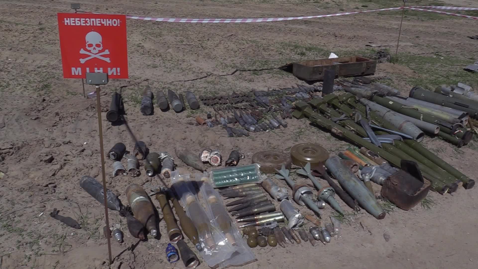 Ukrainian sappers carry out demining after recent battles at the Hostomel airfield, amid Russian invasion in Ukraine.