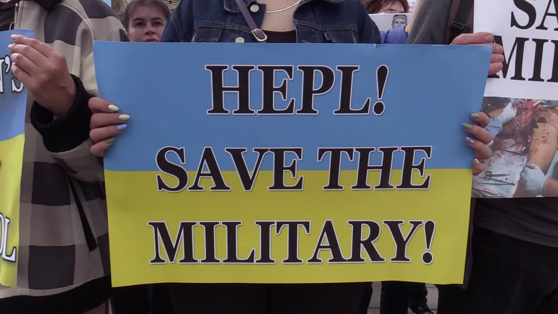 Wives of servicemen of Azov Battalion rally in Kyiv, amid Russian invasion in Ukraine