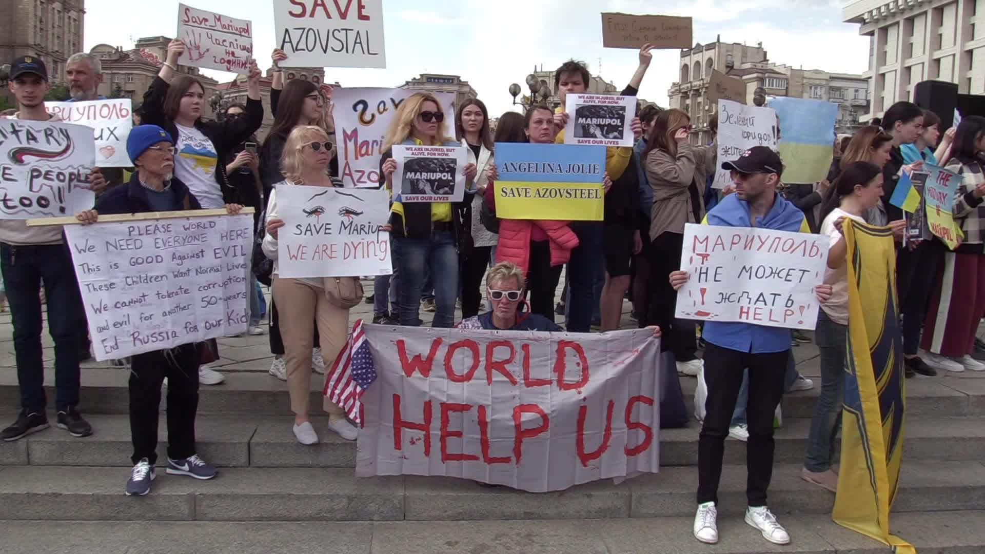 Wives of servicemen of Azov Battalion rally in Kyiv, amid Russian invasion in Ukraine