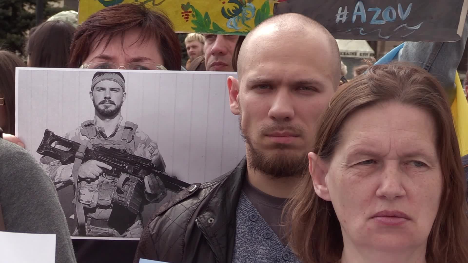 Wives of servicemen of Azov Battalion rally in Kyiv, amid Russian invasion in Ukraine
