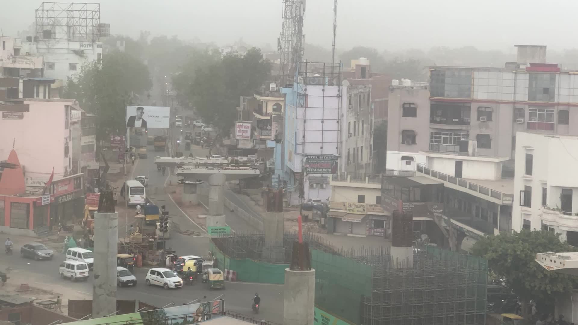 Thunder storm approaches the city of Agra 