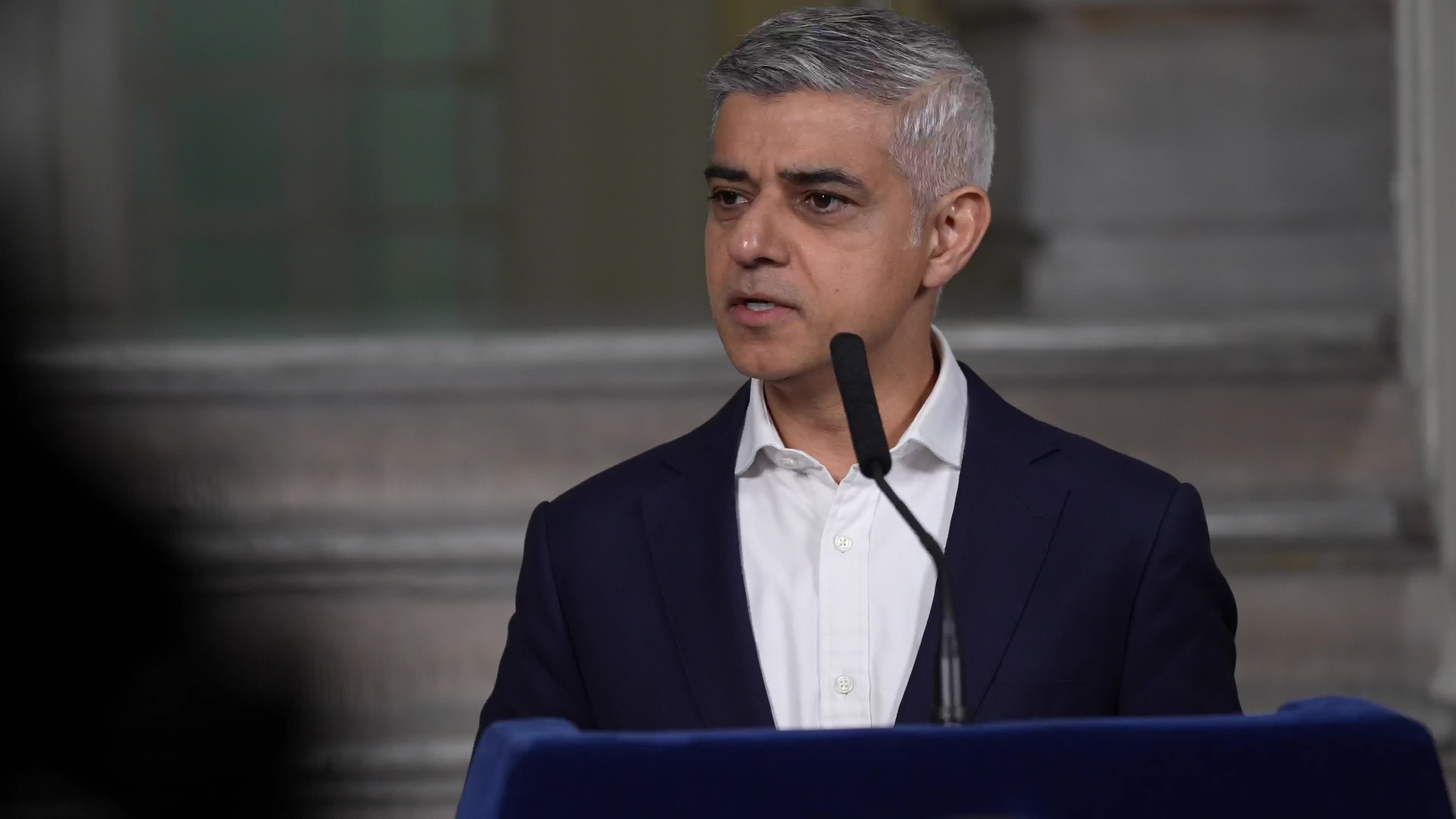 Mayor Eric Adams Makes an Announcement With London Mayor Sadiq Khan