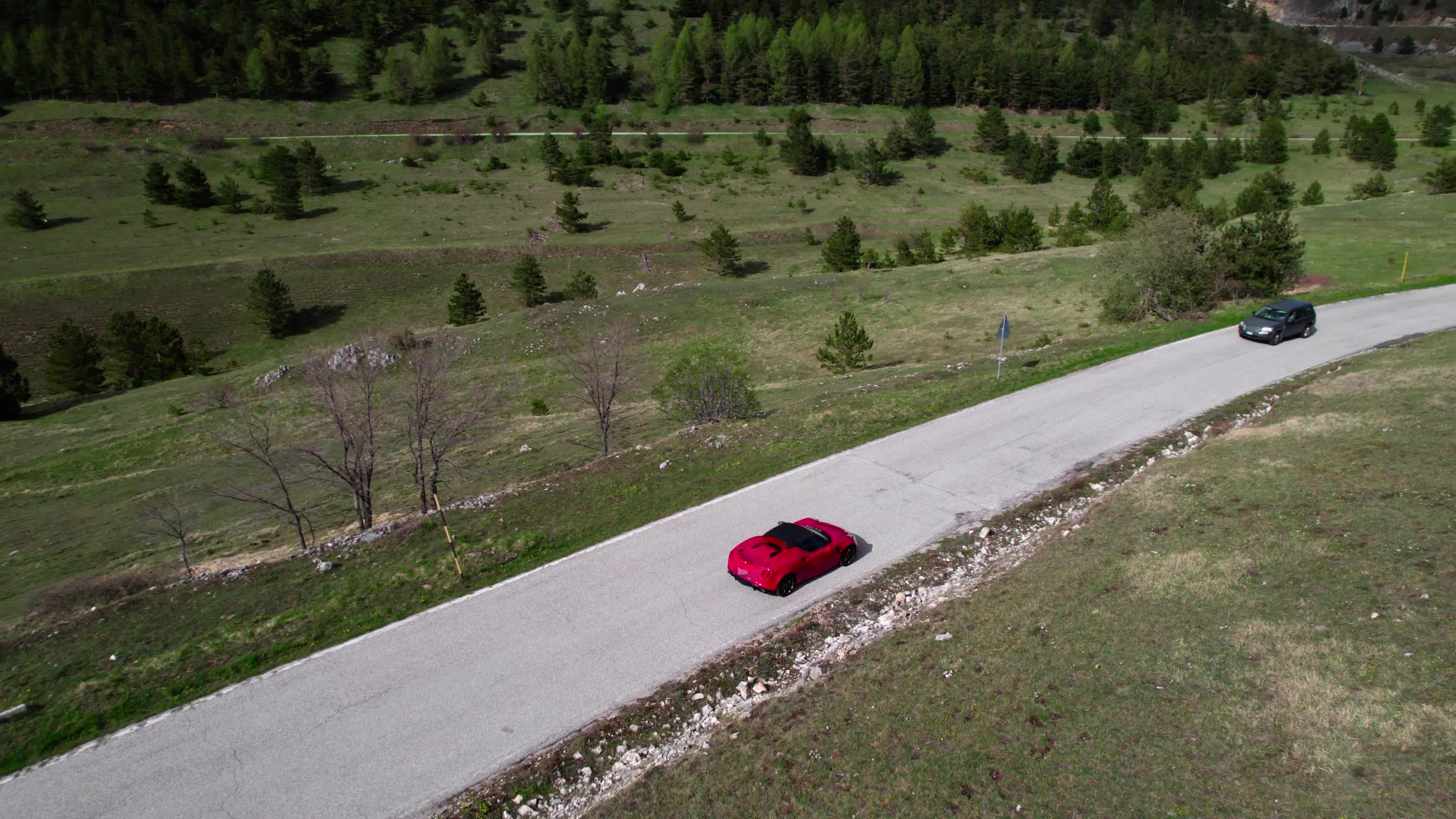 An Alfa Romeo 4C On The Roads Of Apennine Mountains