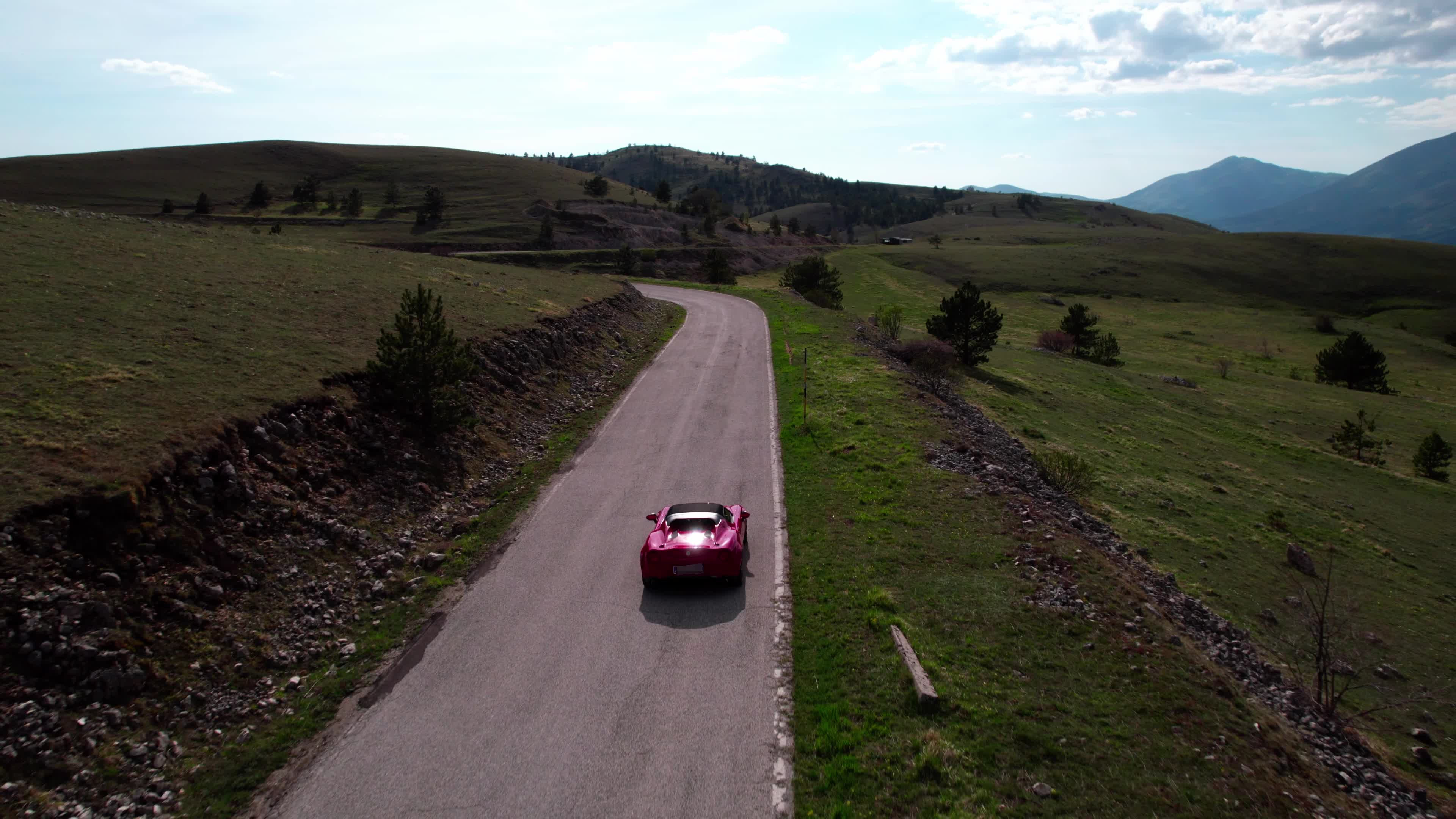 An Alfa Romeo 4C On The Roads Of Apennine Mountains