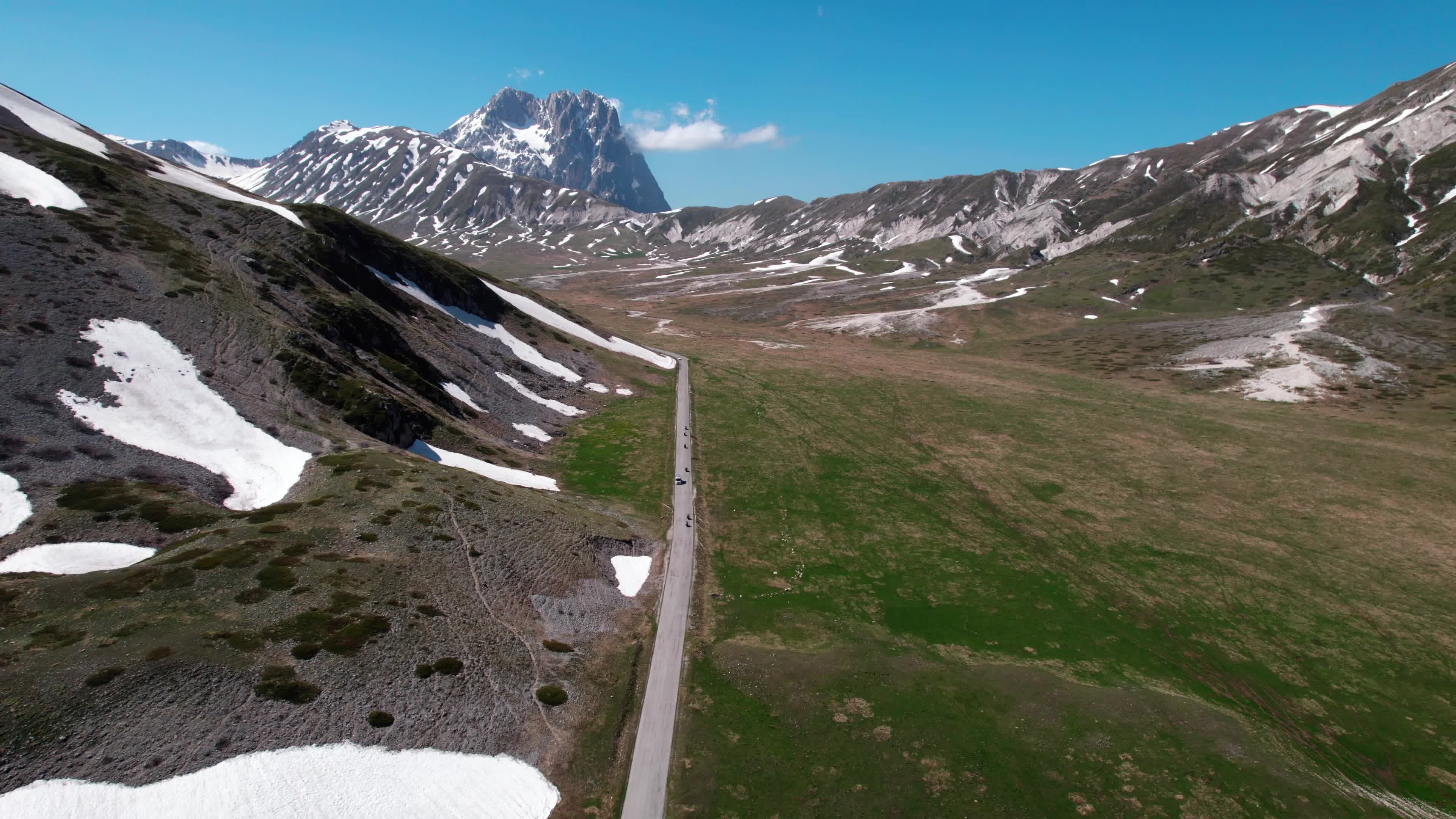 Drone View Of Campo Imperatore, Apennine Mountains