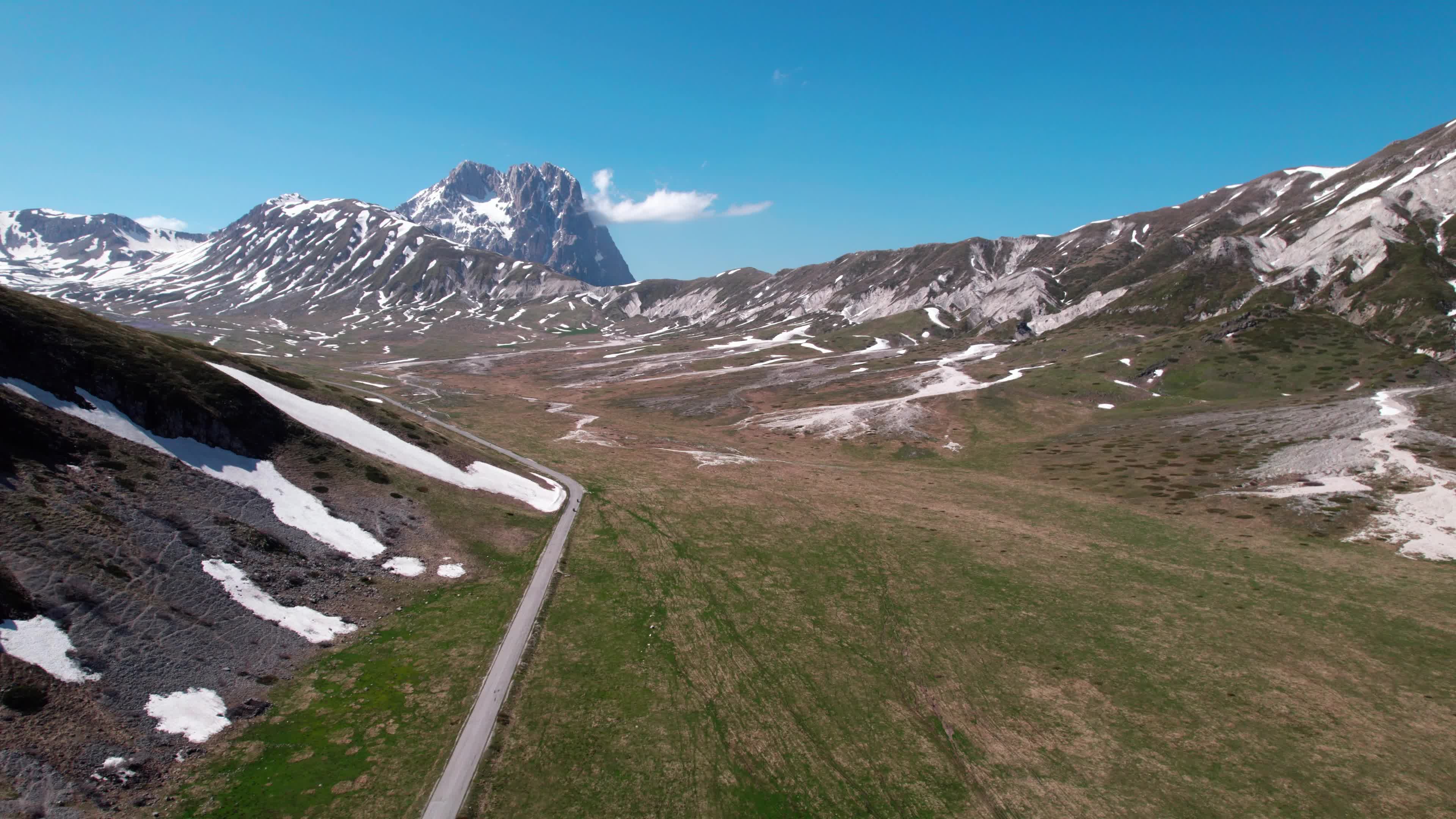 Drone View Of Campo Imperatore, Apennine Mountains