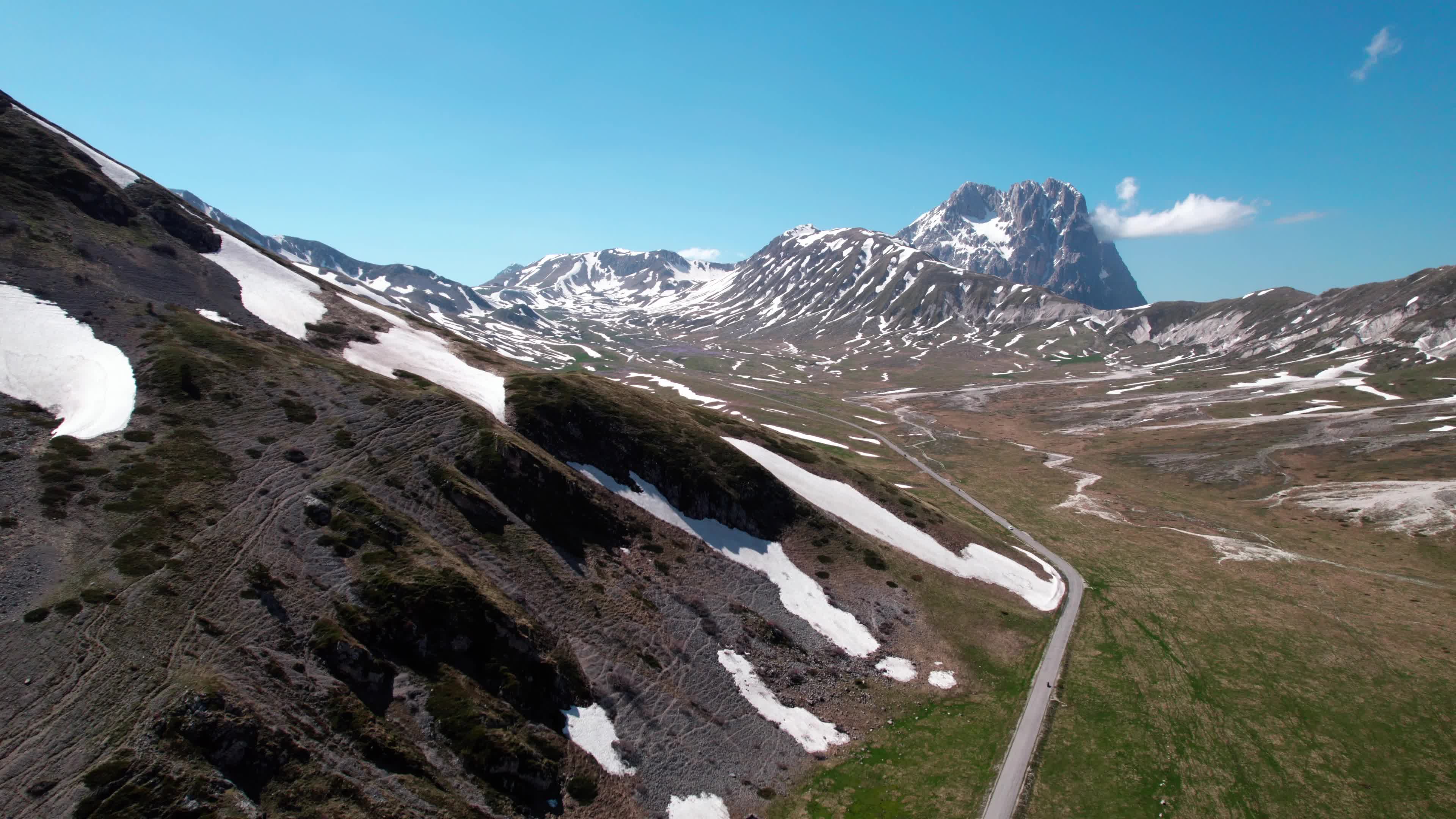 Drone View Of Campo Imperatore, Apennine Mountains