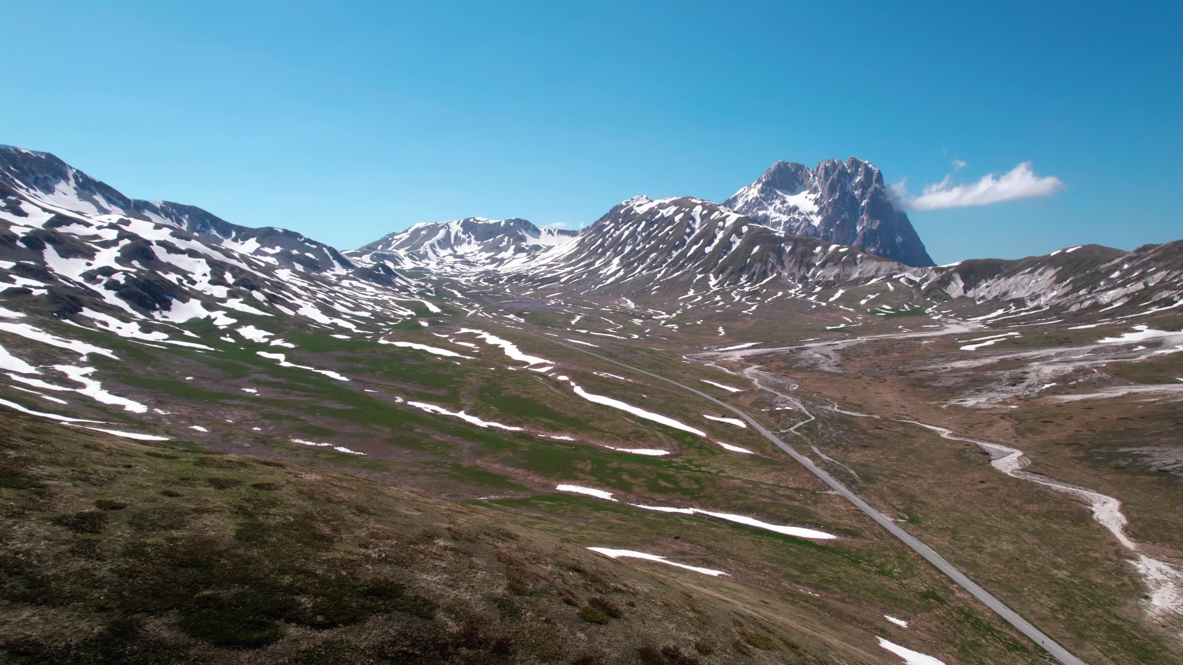 Drone View Of Campo Imperatore, Apennine Mountains