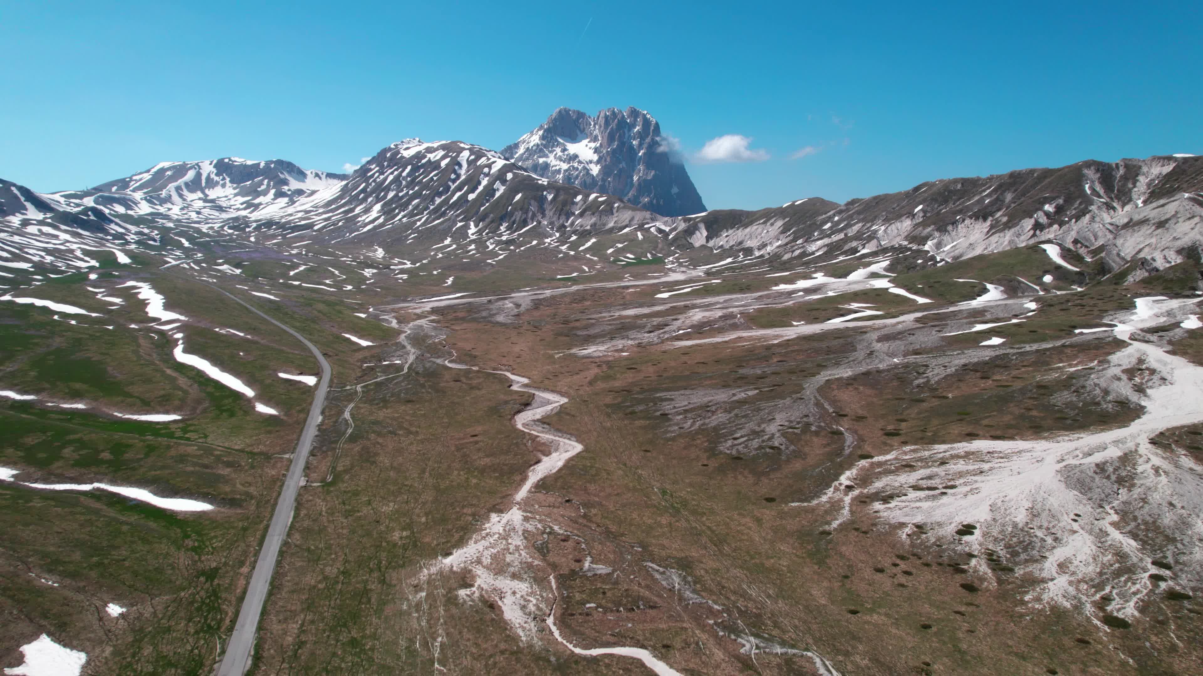 Drone View Of Campo Imperatore, Apennine Mountains