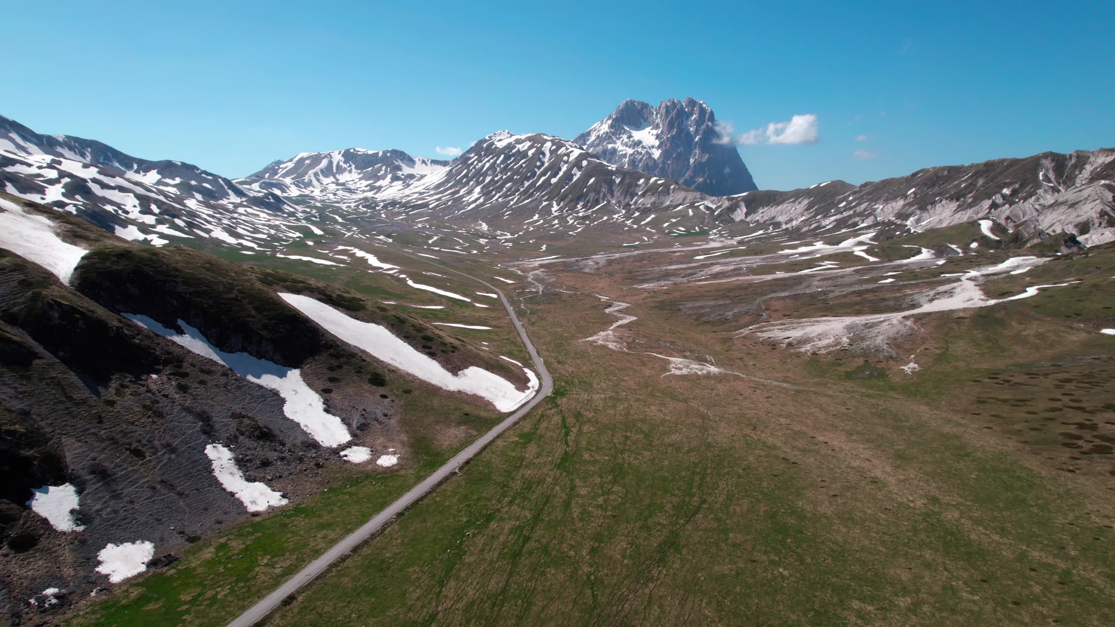 Drone View Of Campo Imperatore, Apennine Mountains
