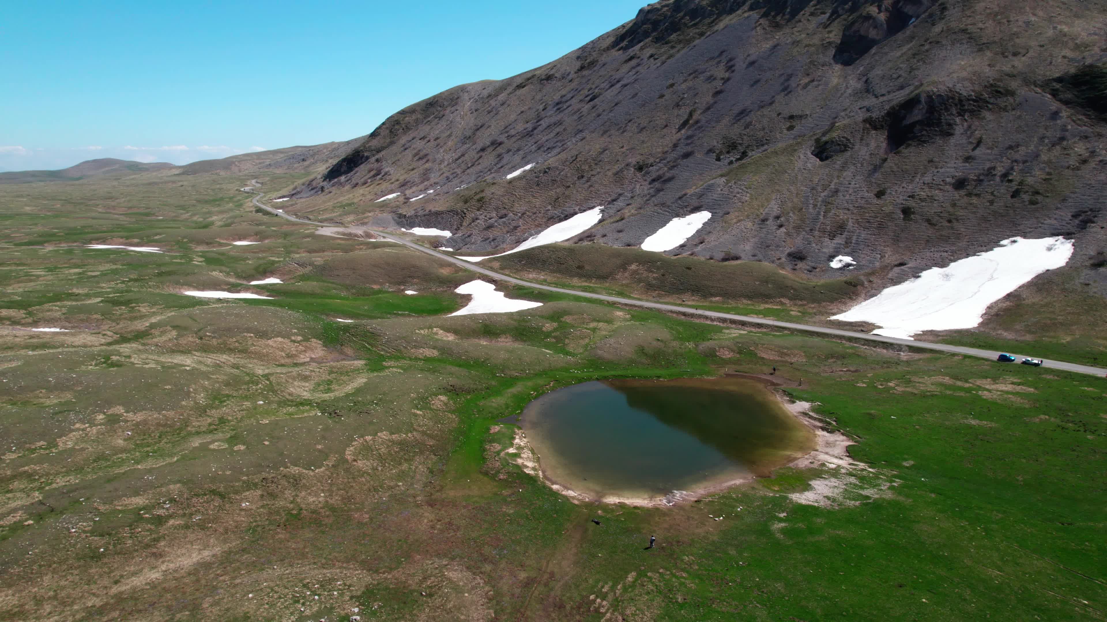 Drone View Of Campo Imperatore, Apennine Mountains
