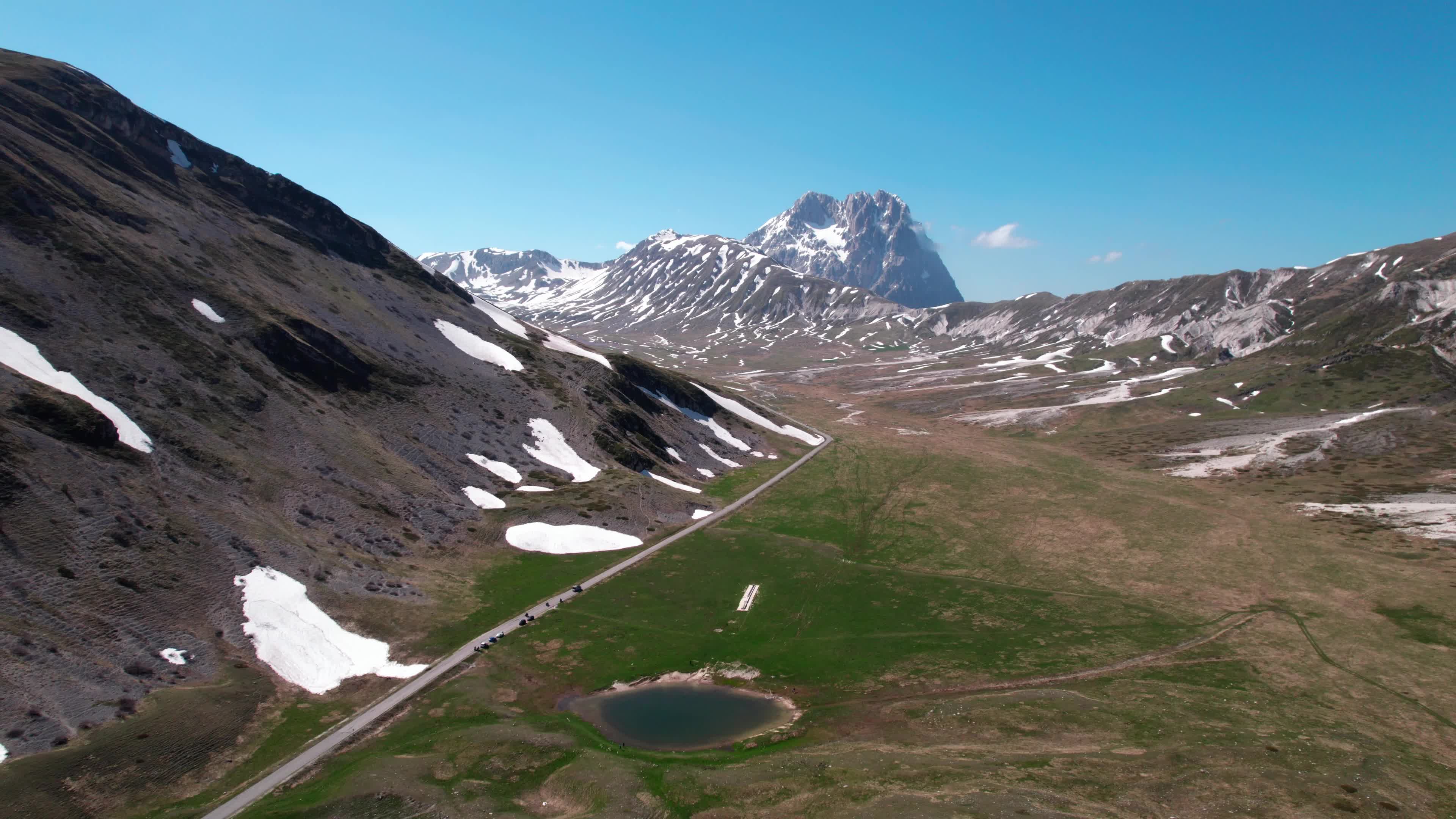 Drone View Of Campo Imperatore, Apennine Mountains