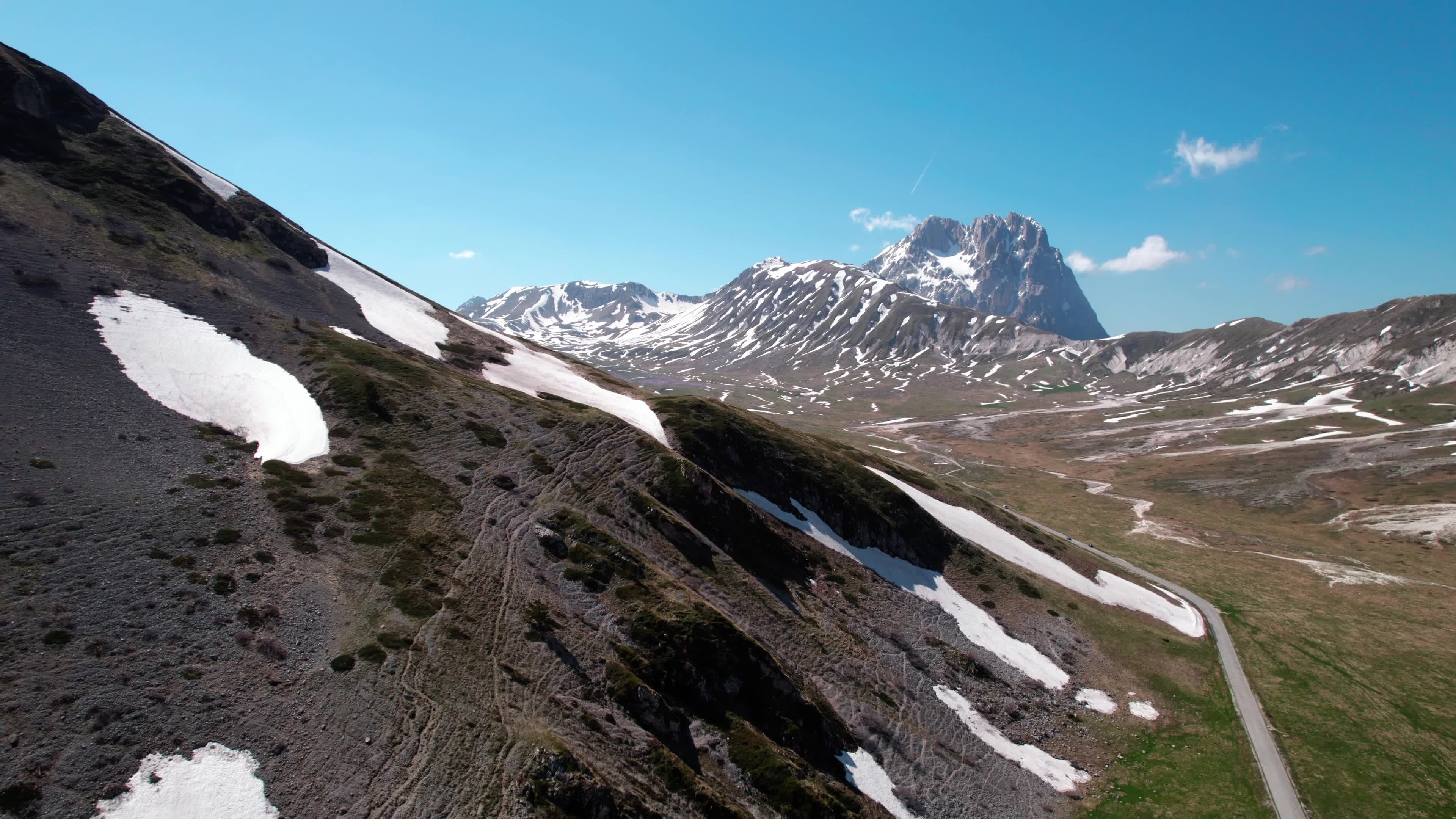 Drone View Of Campo Imperatore, Apennine Mountains