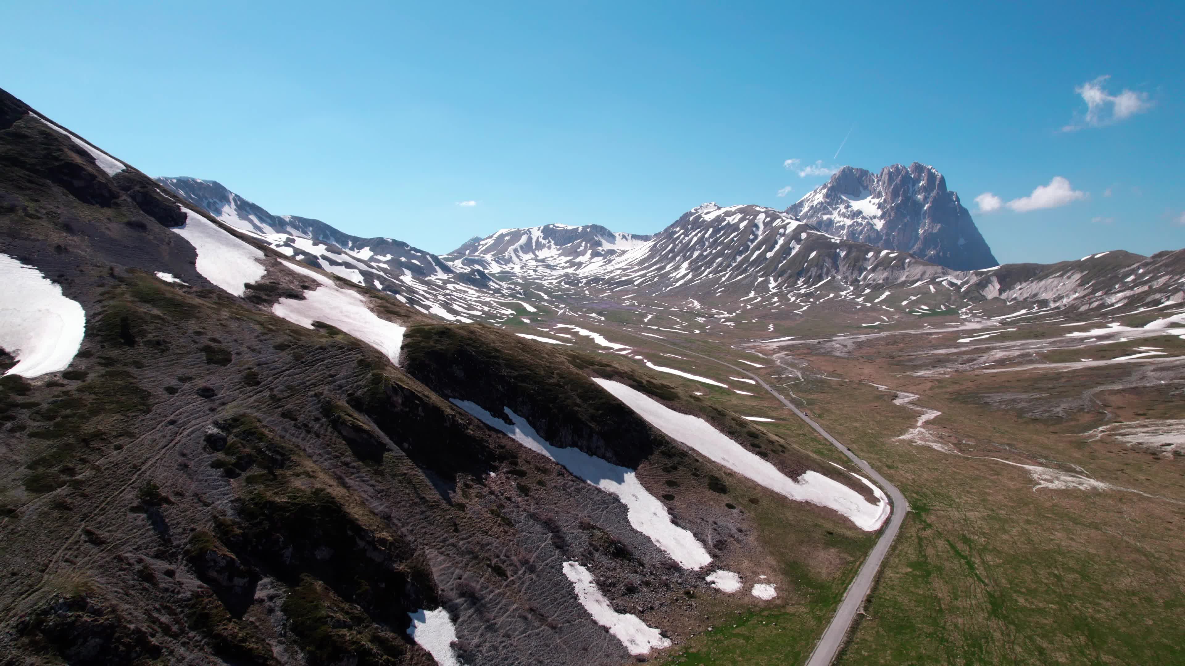 Drone View Of Campo Imperatore, Apennine Mountains