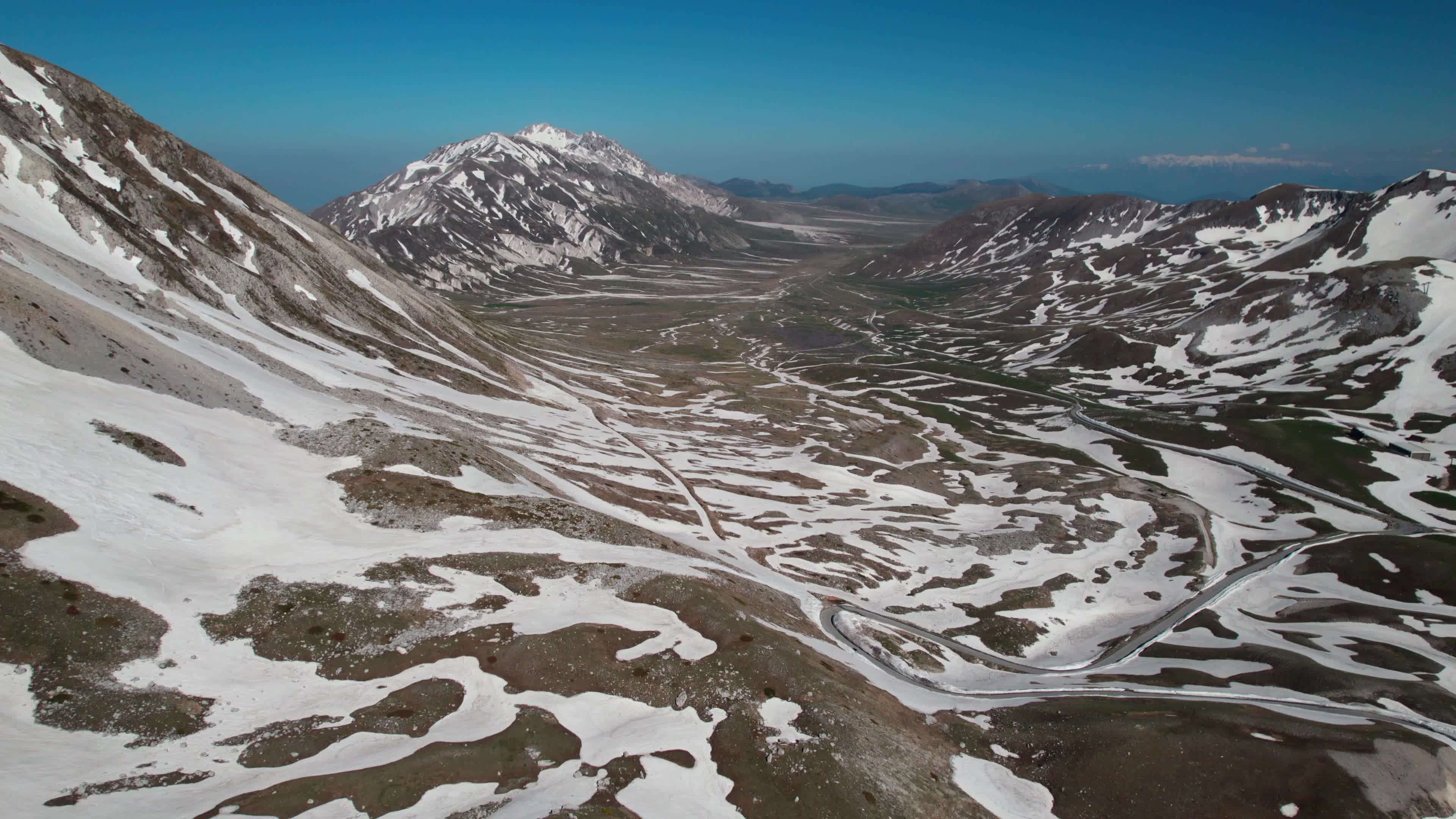 Drone View Of Campo Imperatore, Apennine Mountains