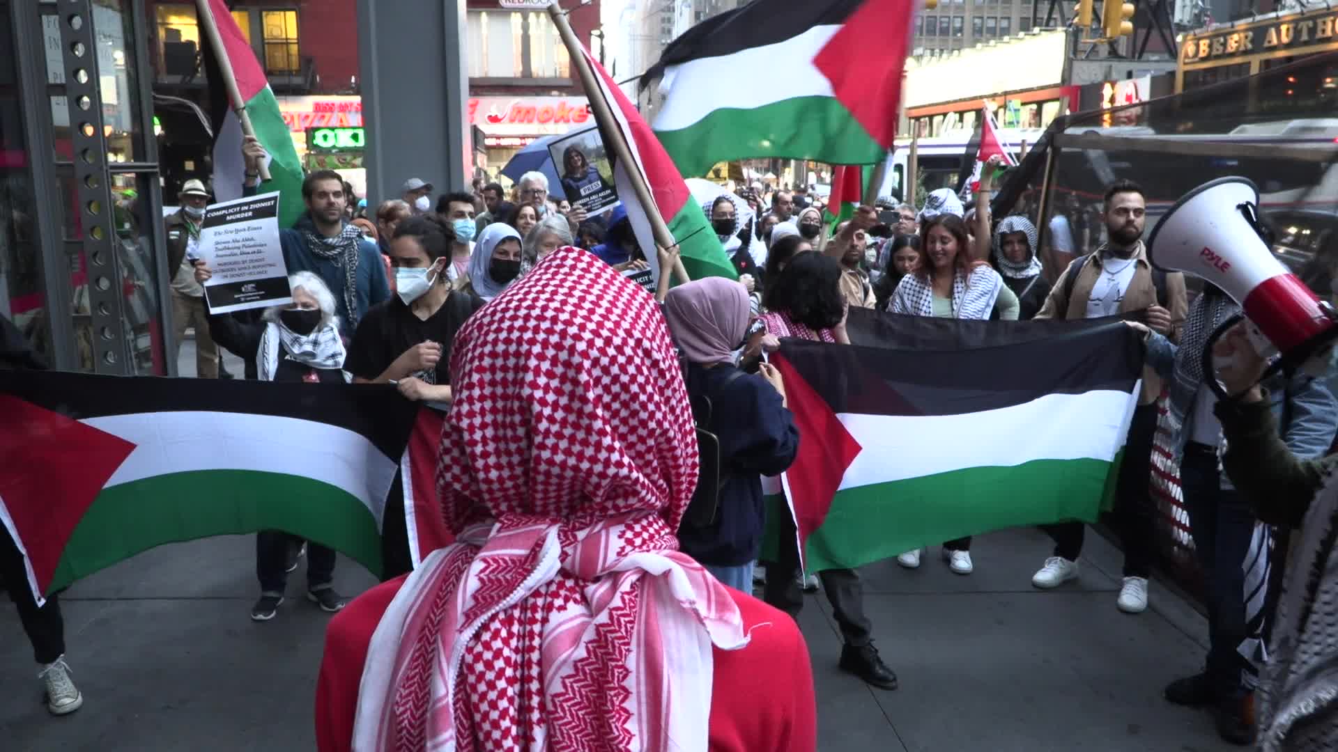NYC: Palestinian Activists Hold Memorial for Slain Palestinian-American Journalist Shireen Abu Akleh