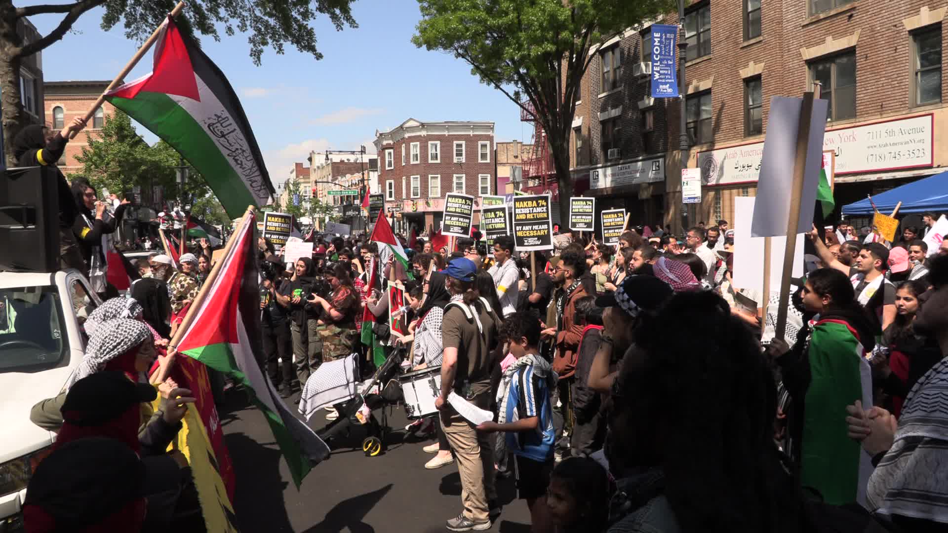 NYC: Palestinian-Americans Celebrate Nakba Day and honor life of Shireen Abu Akleh