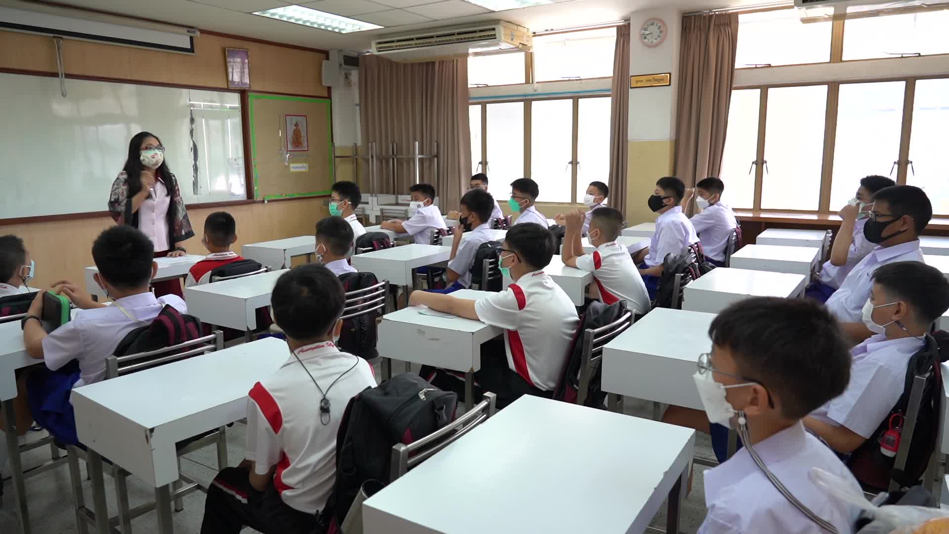 School Classes Resume as Covid-19 Restrictions Ease in Bangkok.